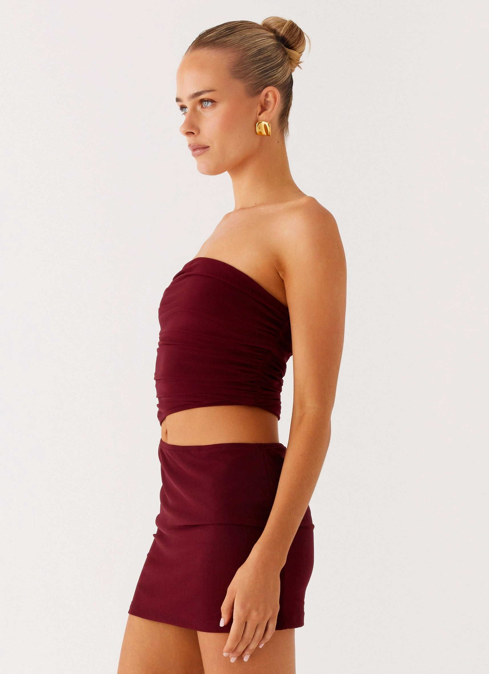 Last Heartbreak Mini Dress - Burgundy Tapered Cut Street Edge