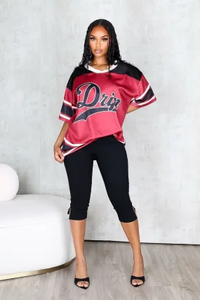 Comfy Fit Eco Friendly Material Drip Oversized Football Jersey Top