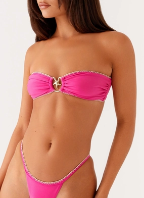 Laurel Bikini Top - Fuchsia Soft Touch Lining Quick Closure System