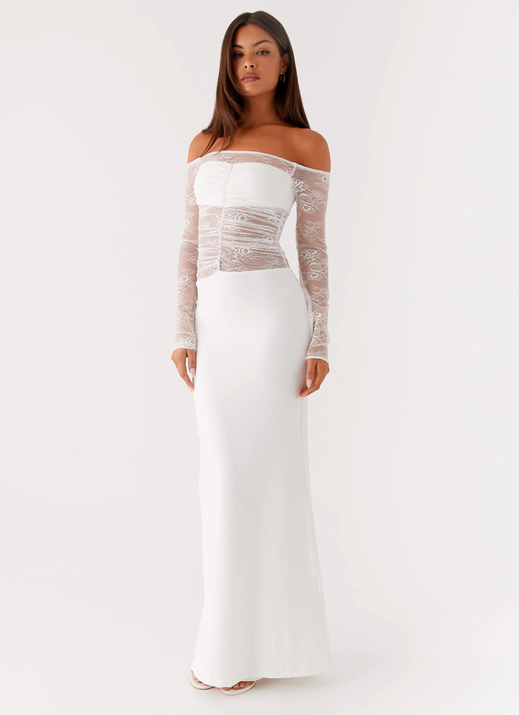 Feminine Cut Essential Layer Avi Maxi Dress - White