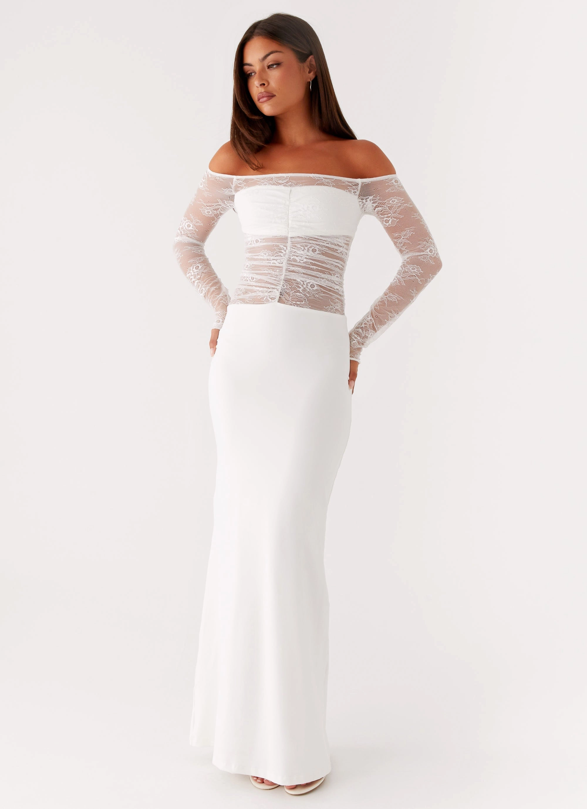 Avi Maxi Dress - White Bust-Enhancing
