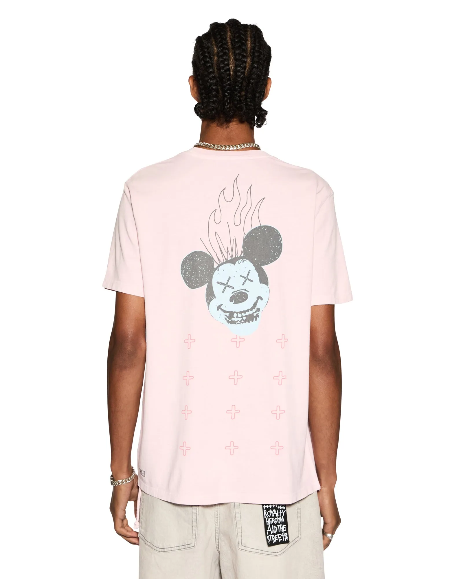 Layered Panel Construction HARD TIMES KASH SS TEE QUARTZ RibbedCuff