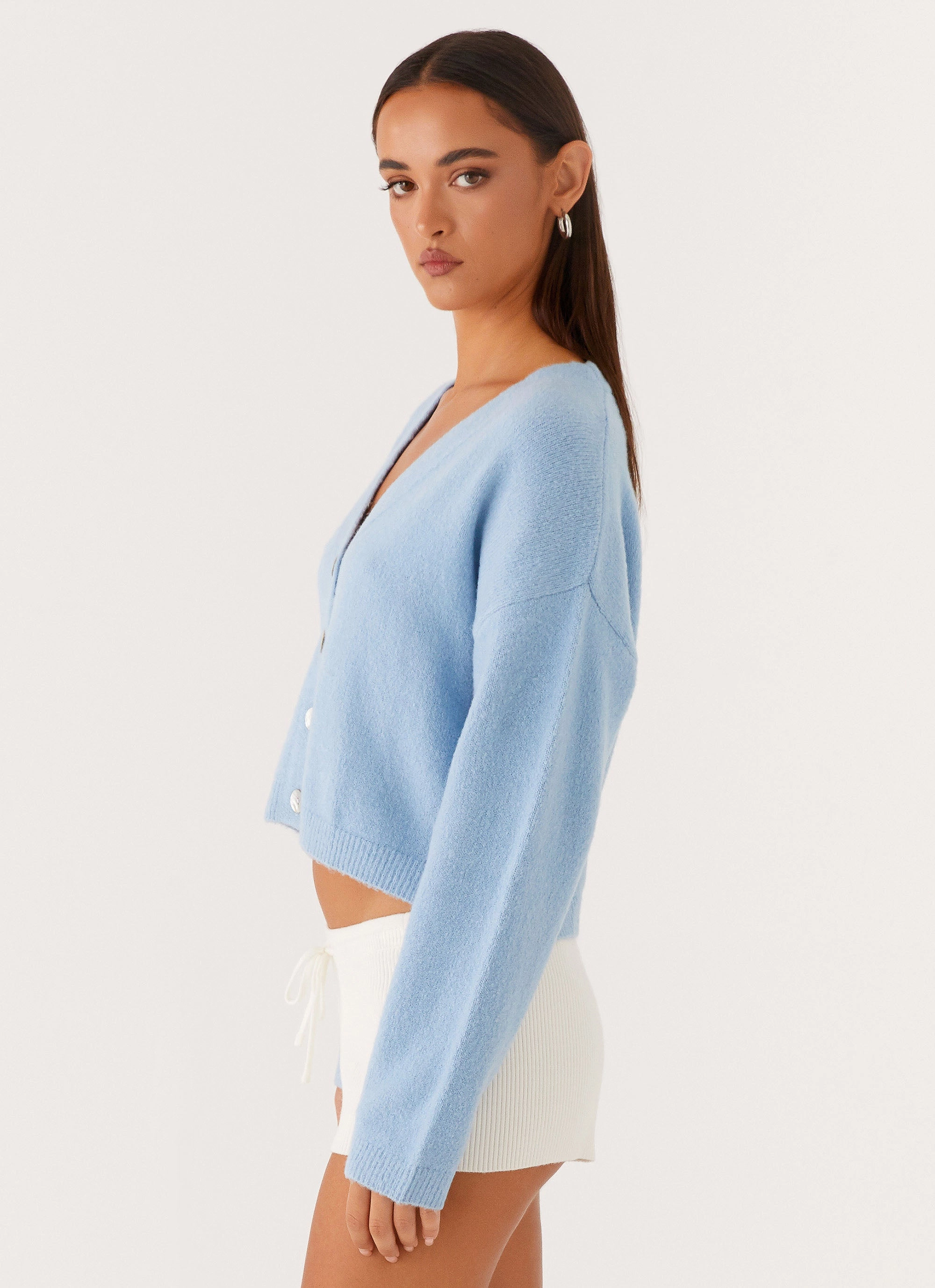 Lenka Oversized Cardigan - Blue Taped Neckline