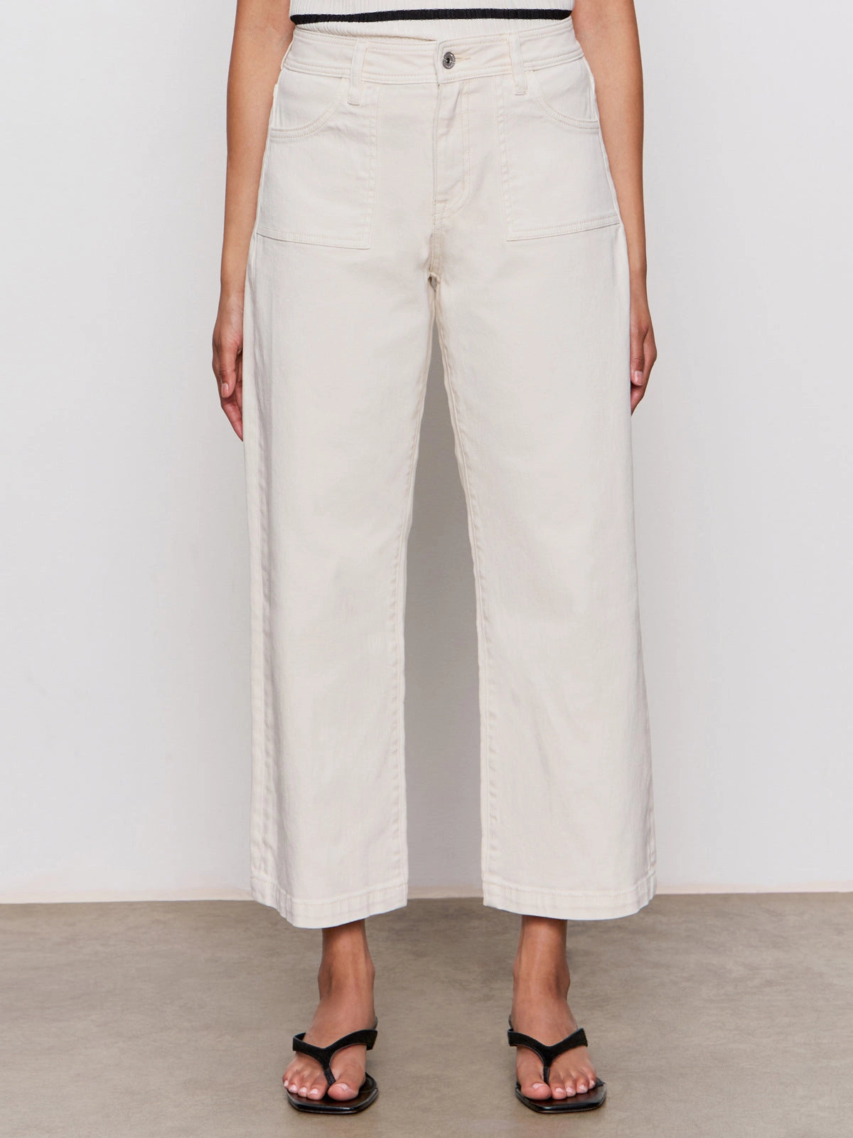 Four Way Stretch League Crop Jeans Light Oat