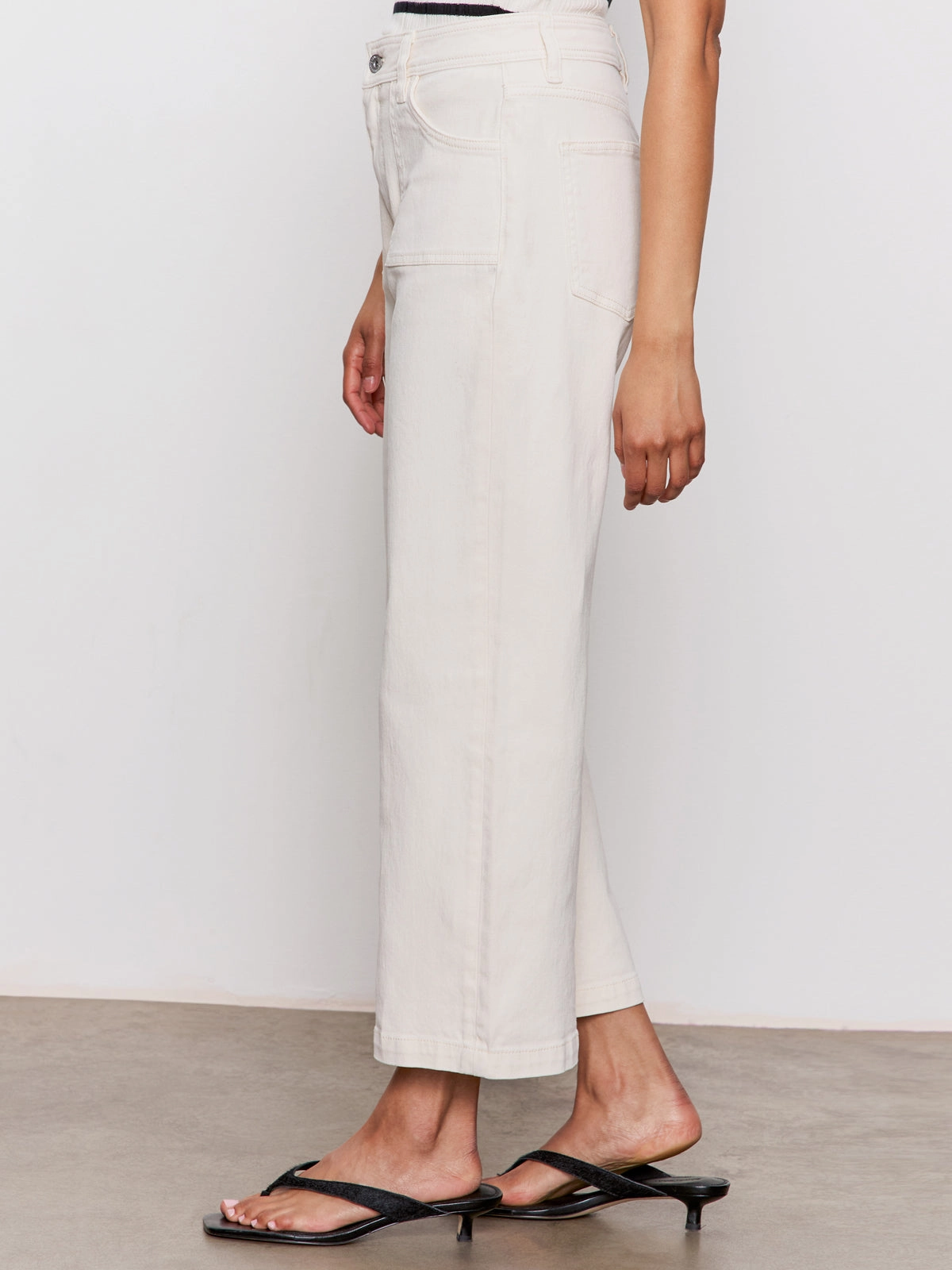 League Crop Jeans Light Oat Cozy Sweater MultipanelLayout