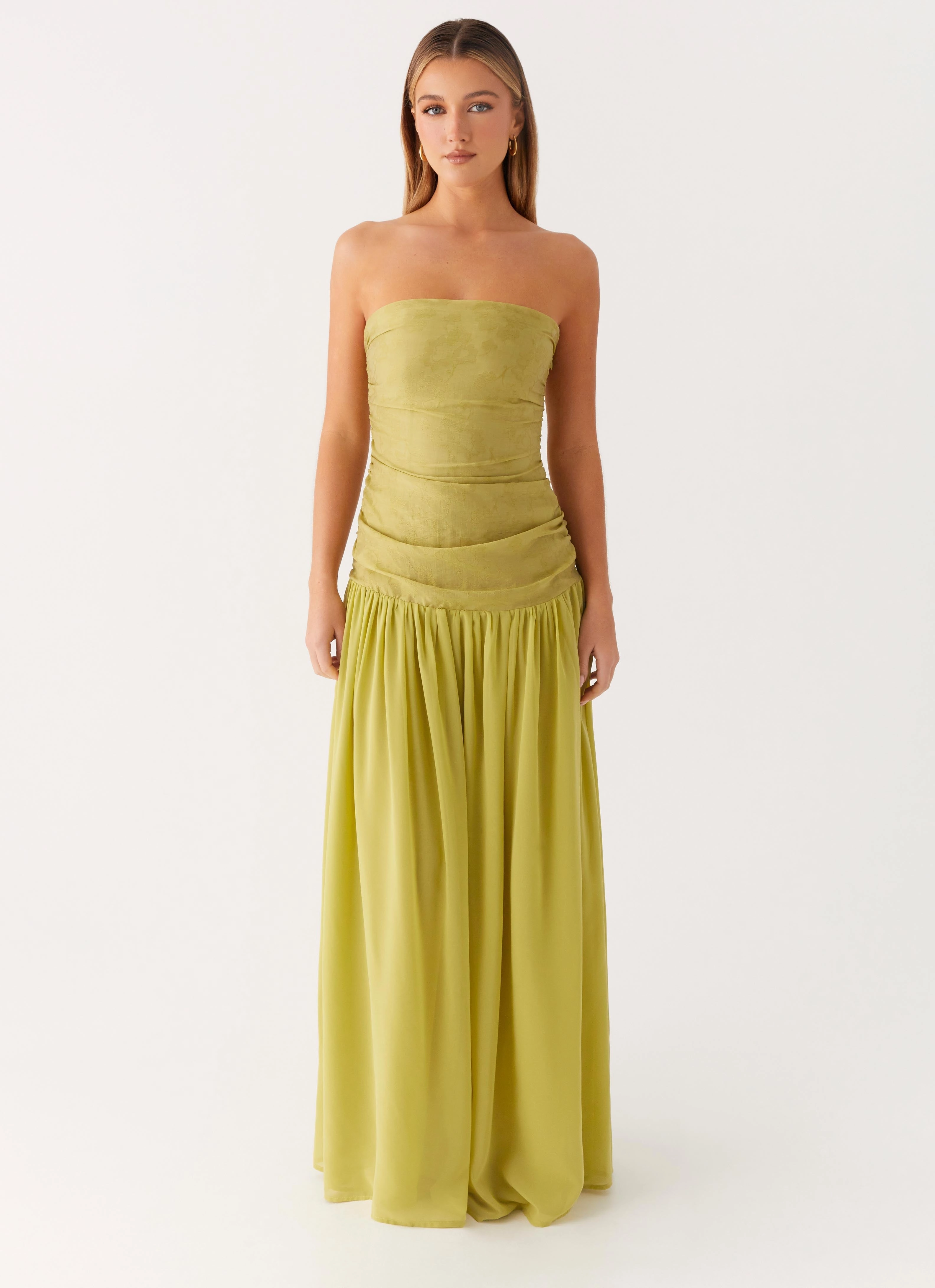Dreamer Maxi Dress - Lime Zest Feminine Fit