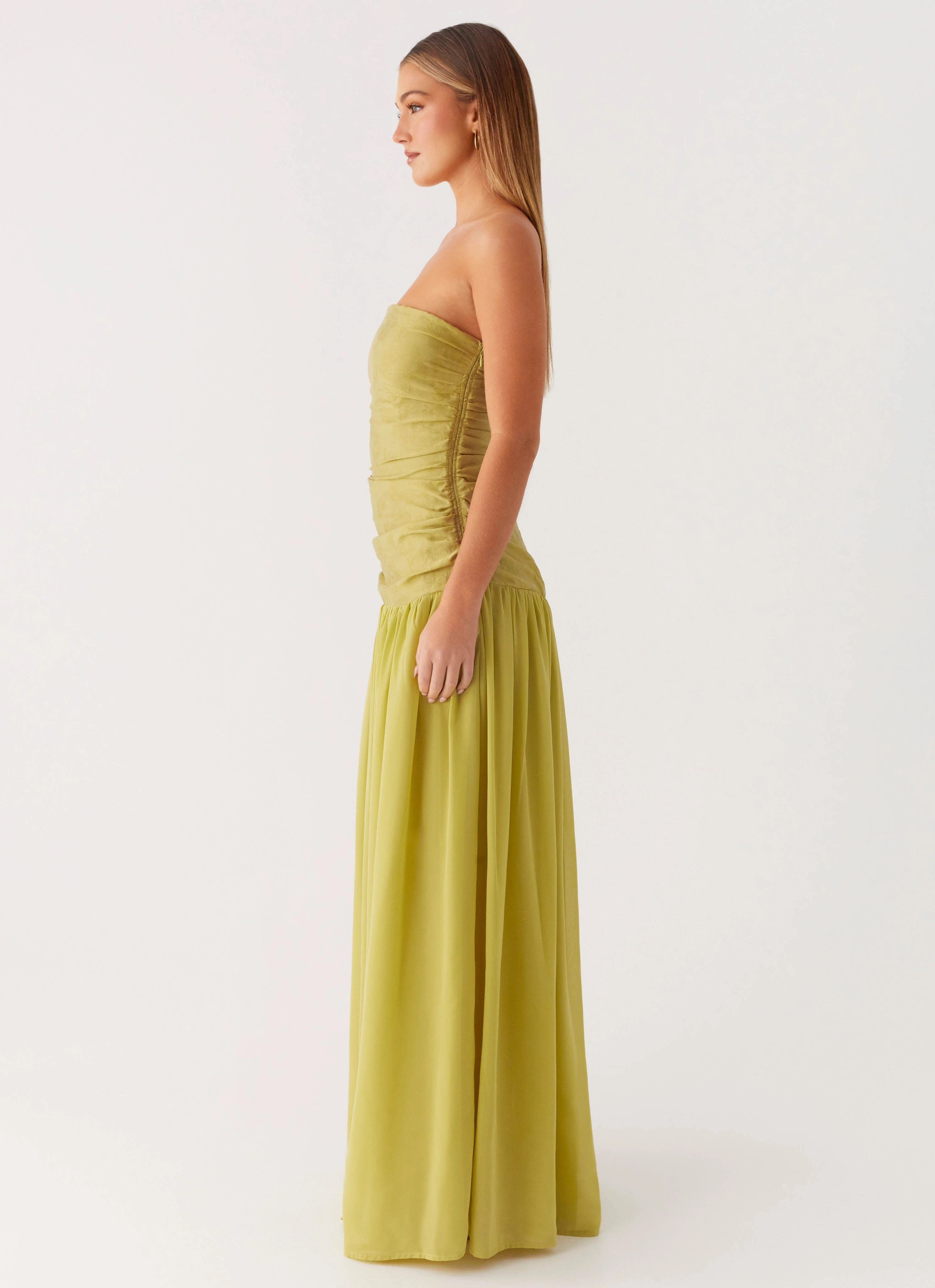 Light Sheen Dreamer Maxi Dress - Lime Zest