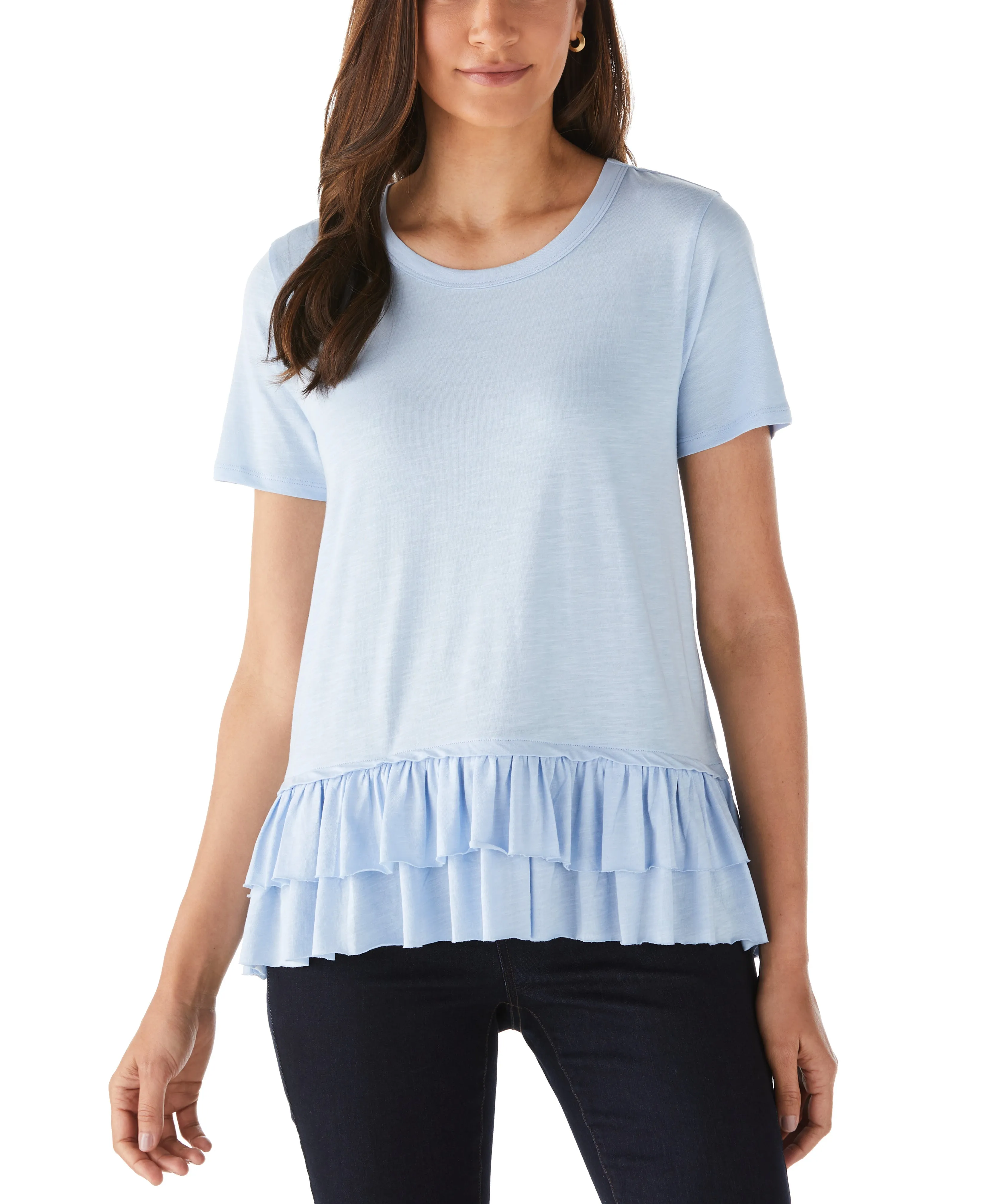 Ruffle Tee 3D Spacer Fabric Wrinkle Resistant Texture
