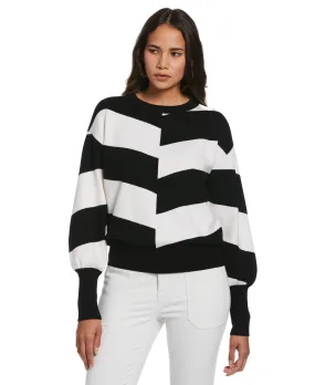 Compact Jacquard Weave Slouchy Chevron Sweater