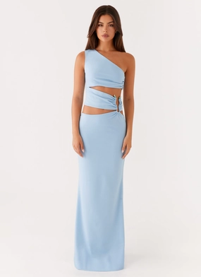 colorfast Laylani Cut Out Maxi Dress - Blue