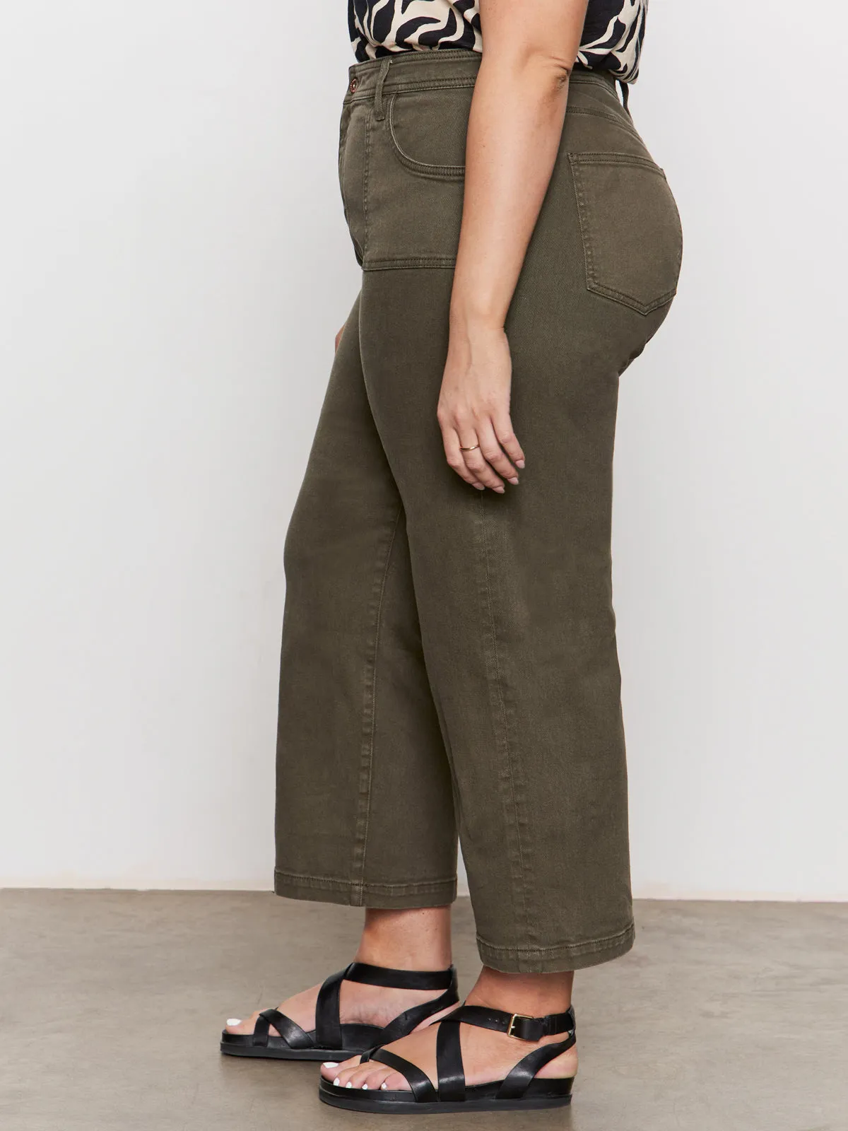 AntiStaticFinish League Crop Jeans Fatigue Extended Sizing