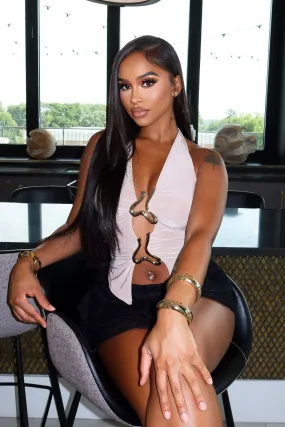 Microfiber Blended Fabric Leger Slinky Halter Top