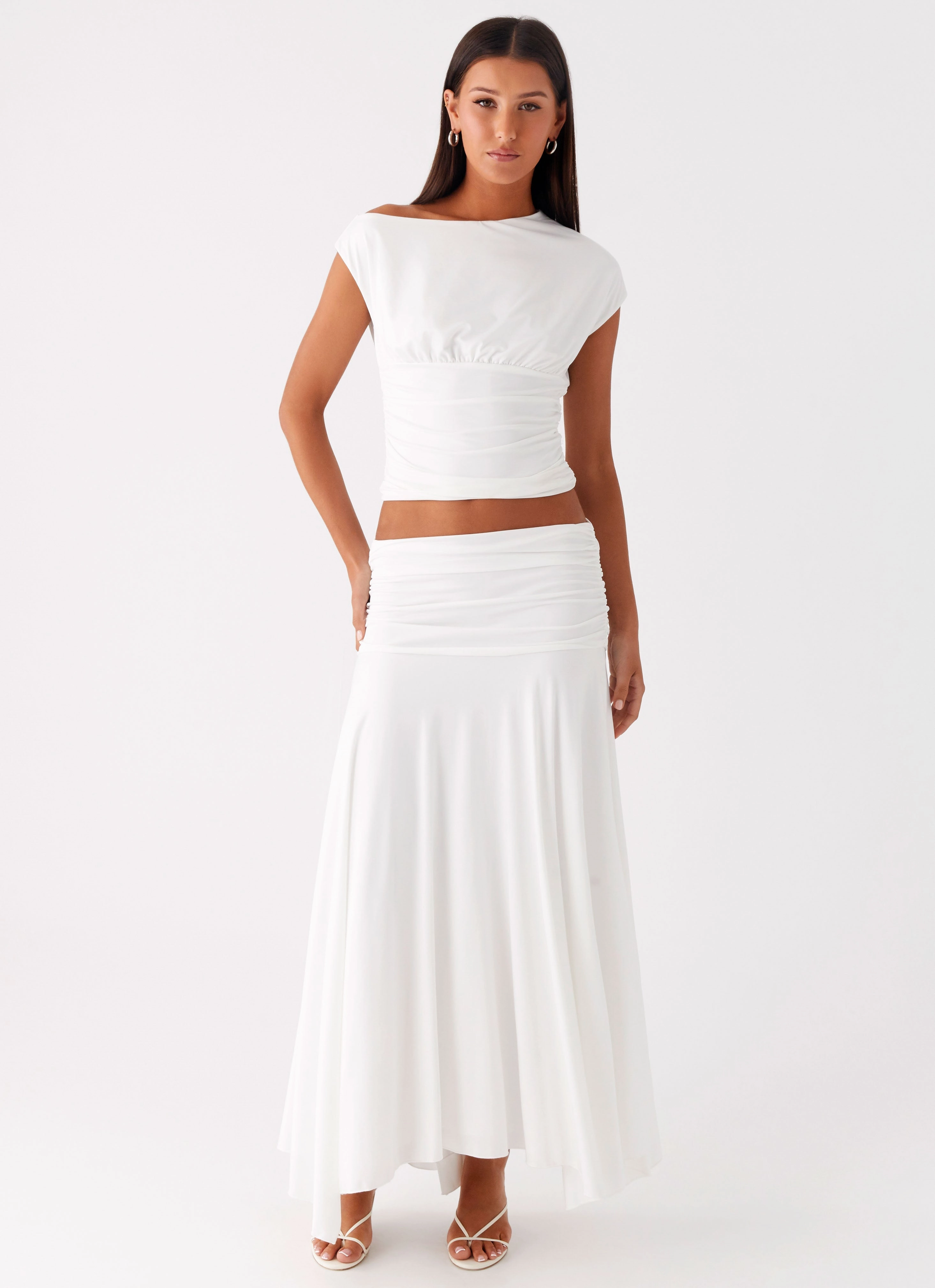 Liana Asymmetrical Top - White LightweightLayeringSystem Convertible Style