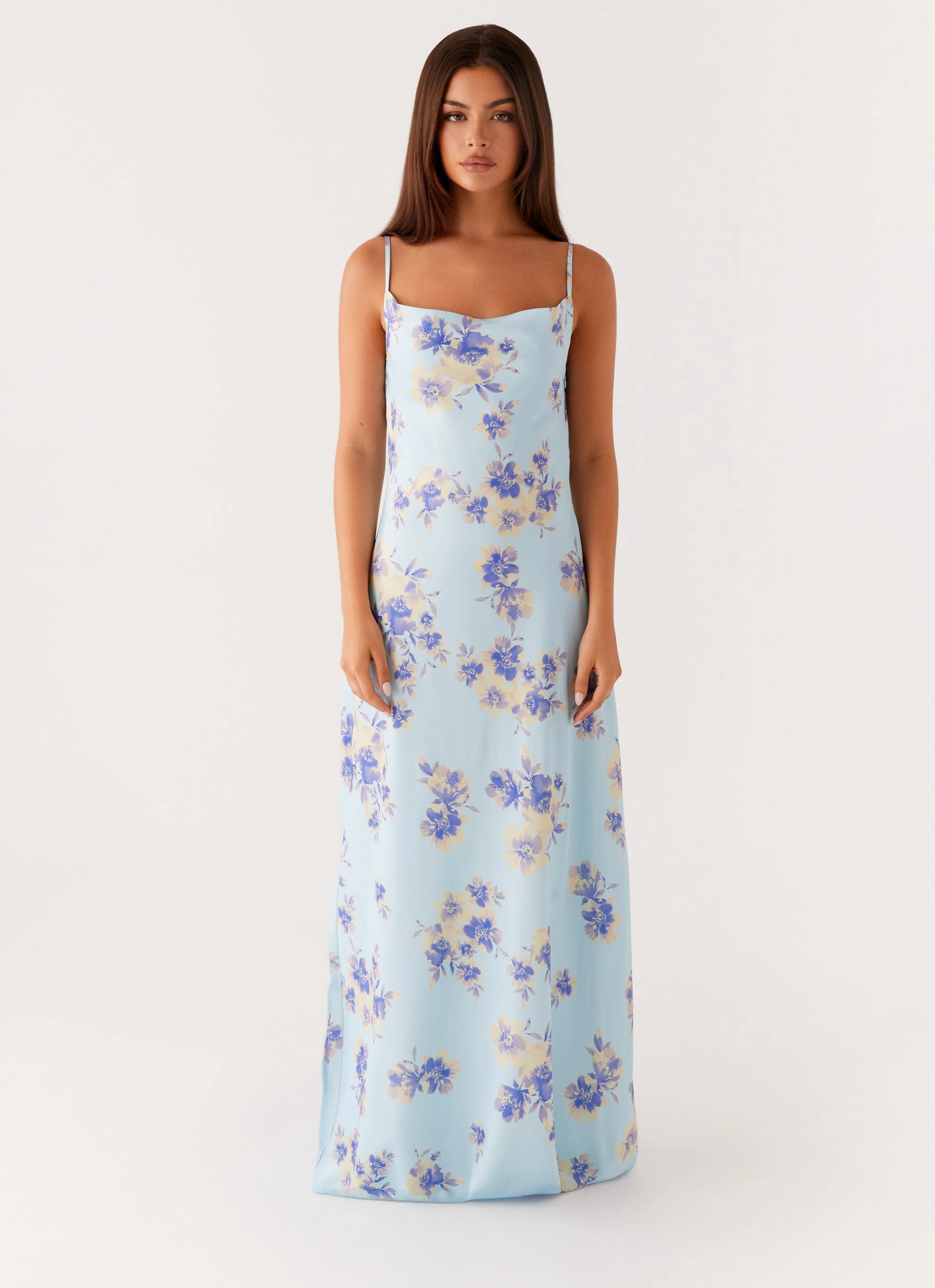 Simple Style Everyday Look Liana Cowl Maxi Dress - Print