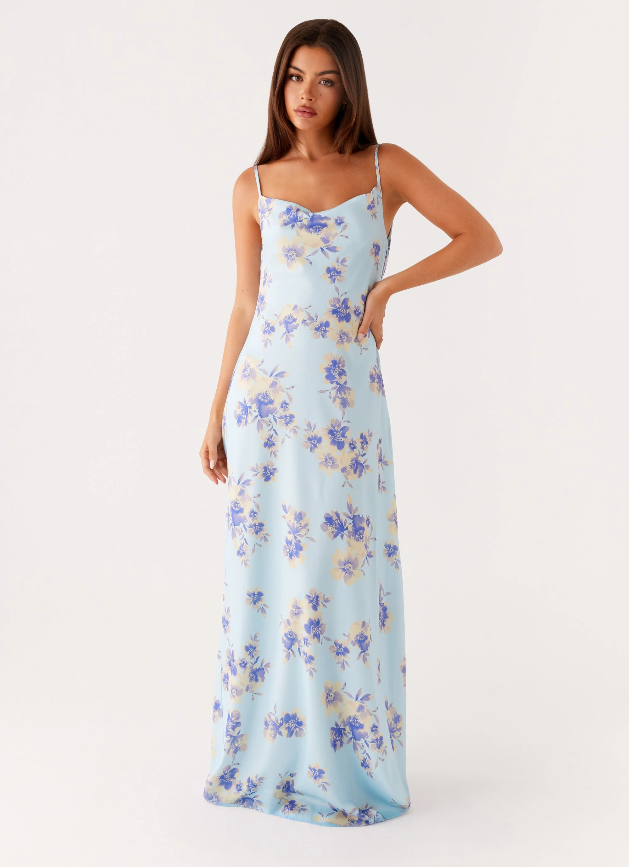 Clean Edge Urban Look Liana Cowl Maxi Dress - Print