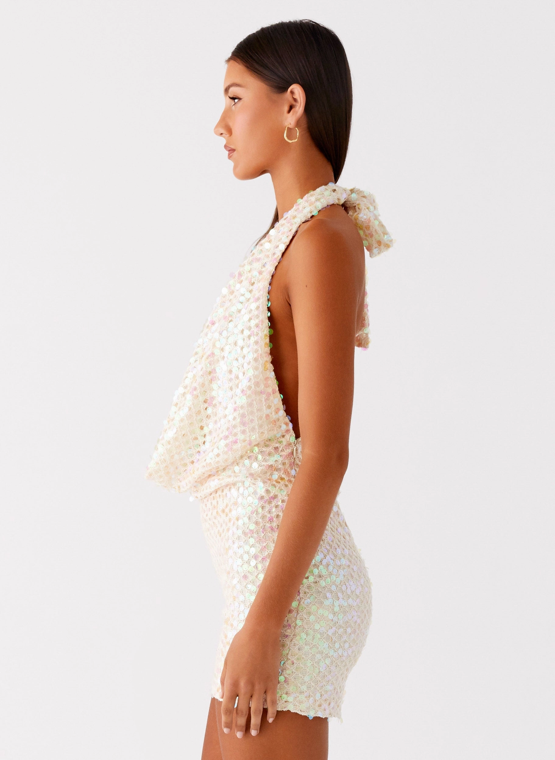 Layered-Look Street Vibe You Make Me Feel Mini Dress - Ivory