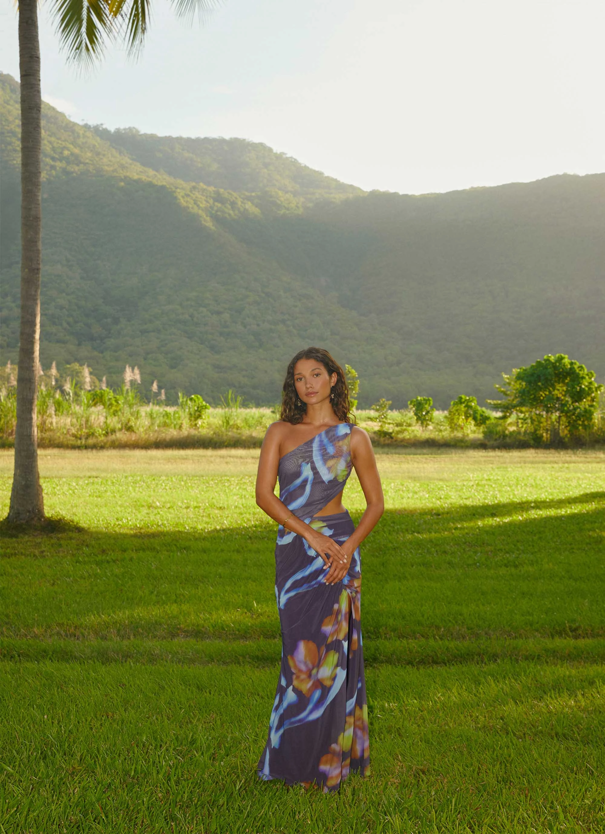 Zanzibar Maxi Dress - Dark Floral Luxurious Feel