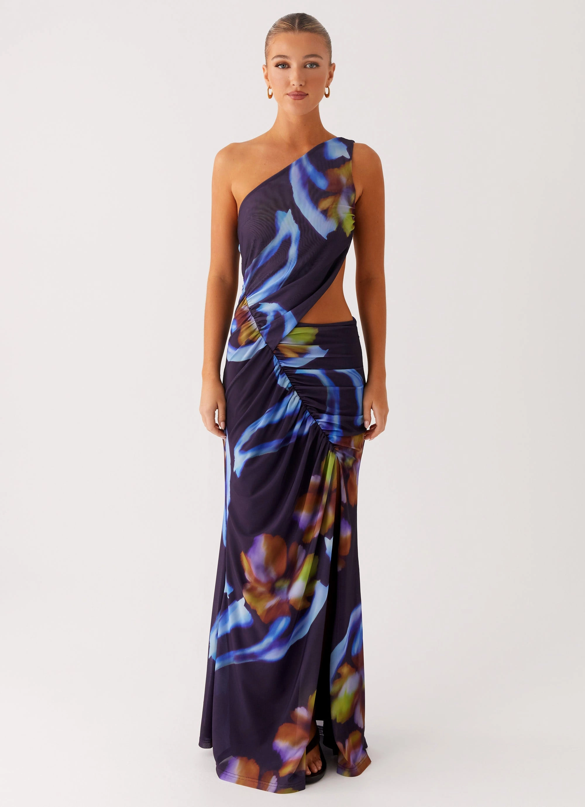 All Season Style Feminine Line Zanzibar Maxi Dress - Dark Floral