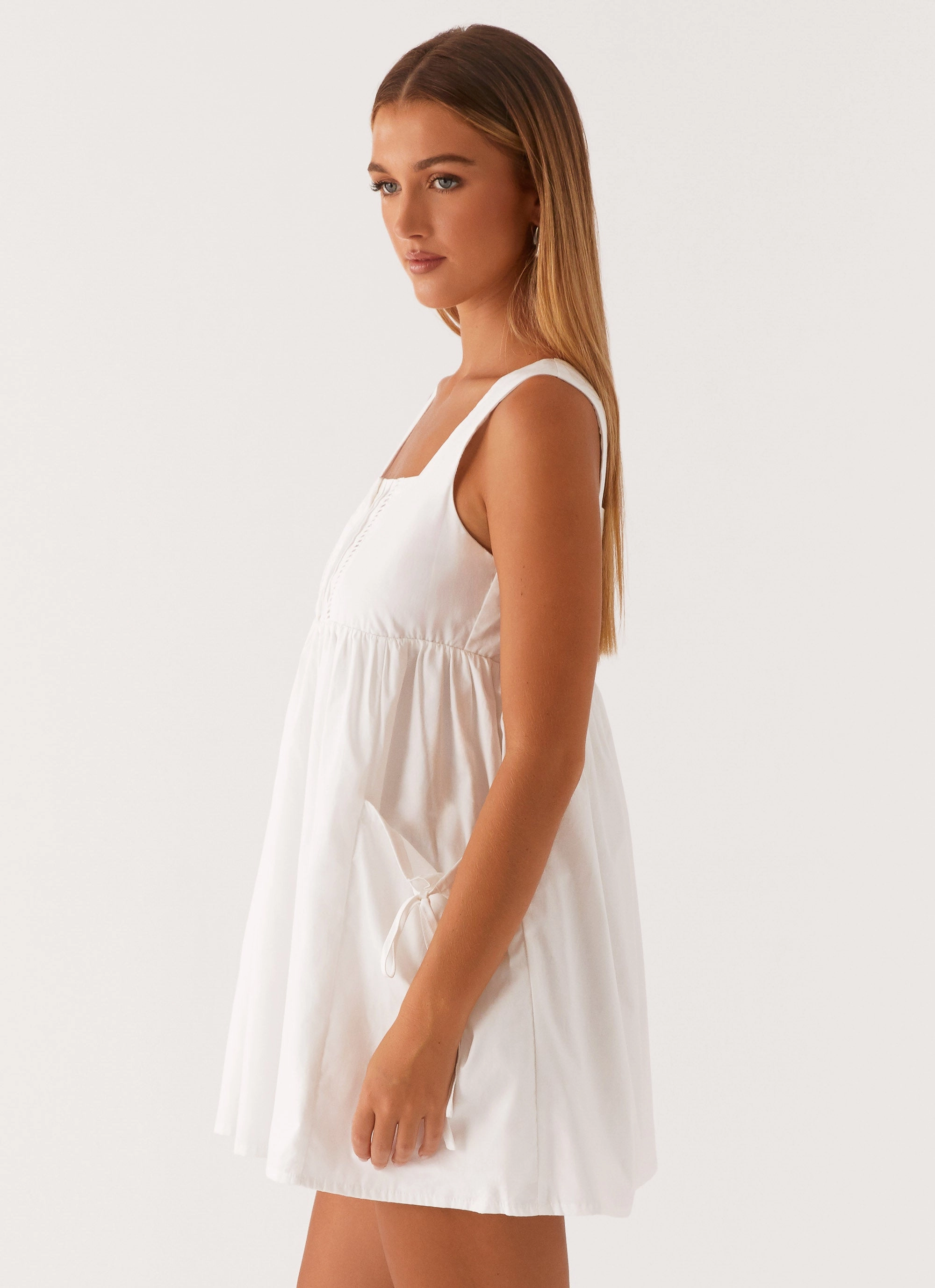Draped Design Ottoline Babydoll Mini Dress - White