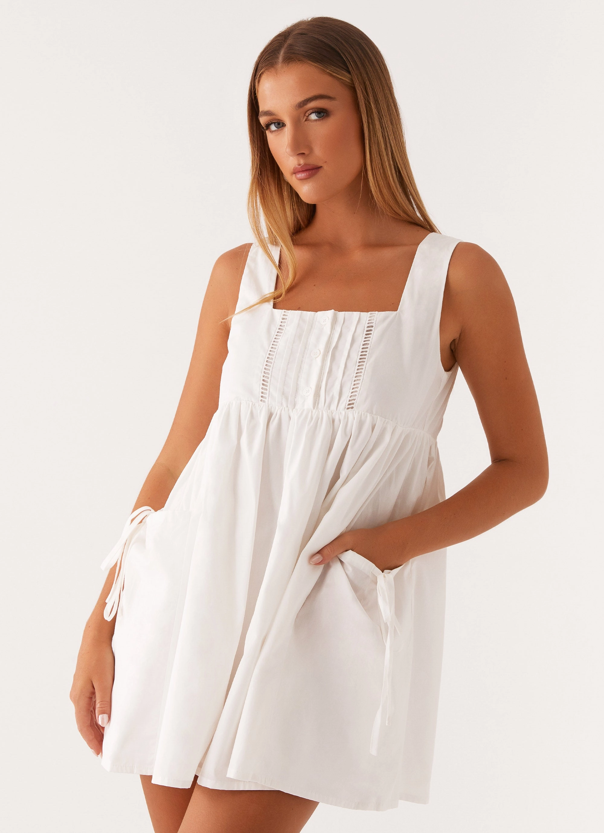 Smooth Look Ottoline Babydoll Mini Dress - White