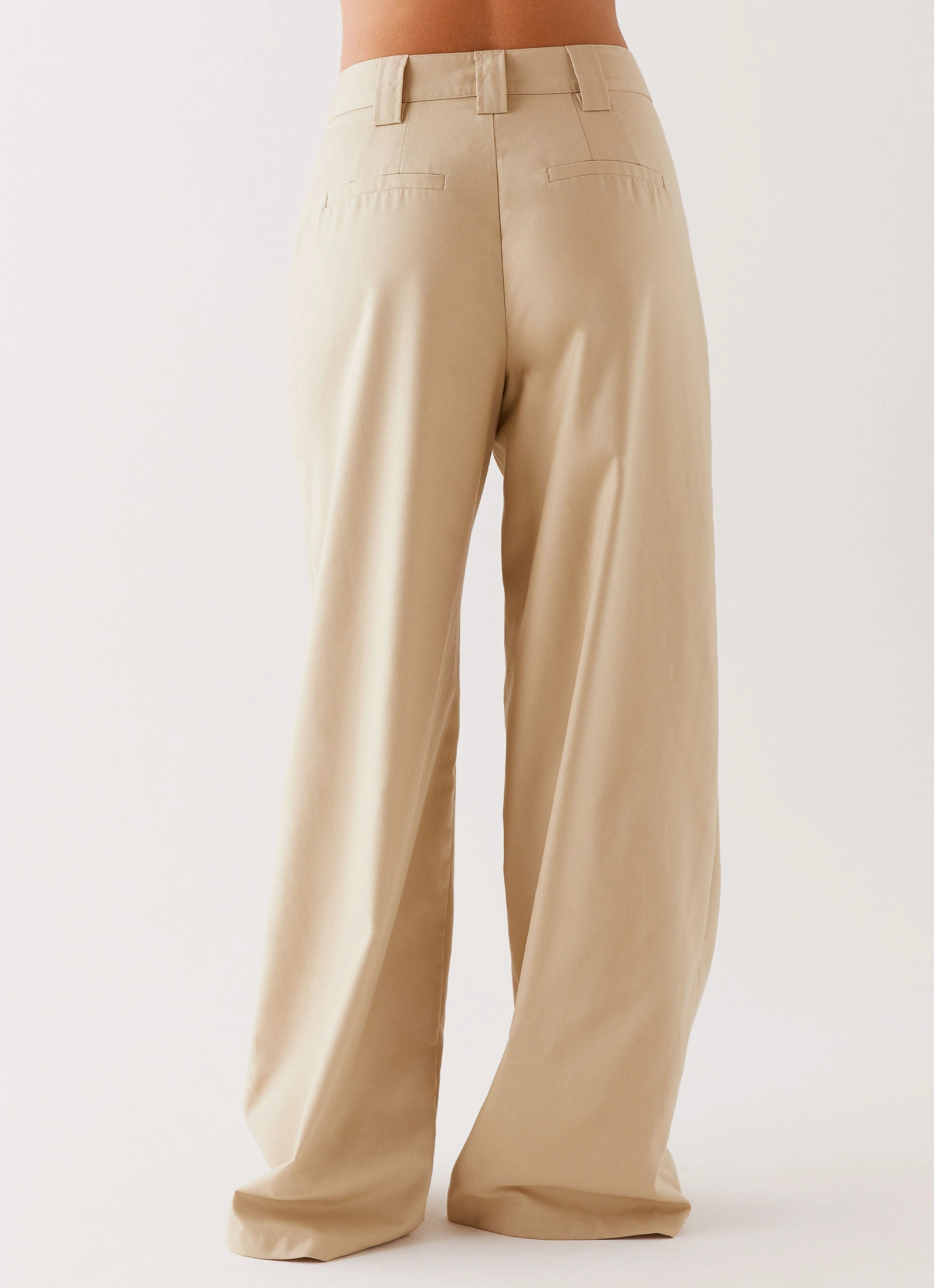 Soft Brush Lining Siena Style Tailored Pants - Beige