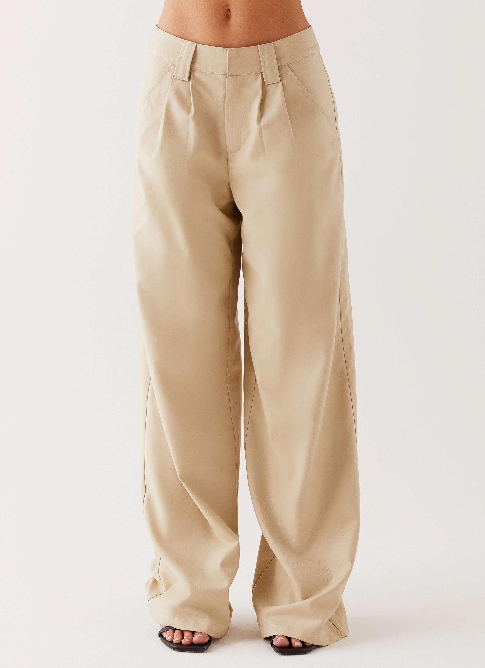 Relaxed Fit Design Siena Style Tailored Pants - Beige