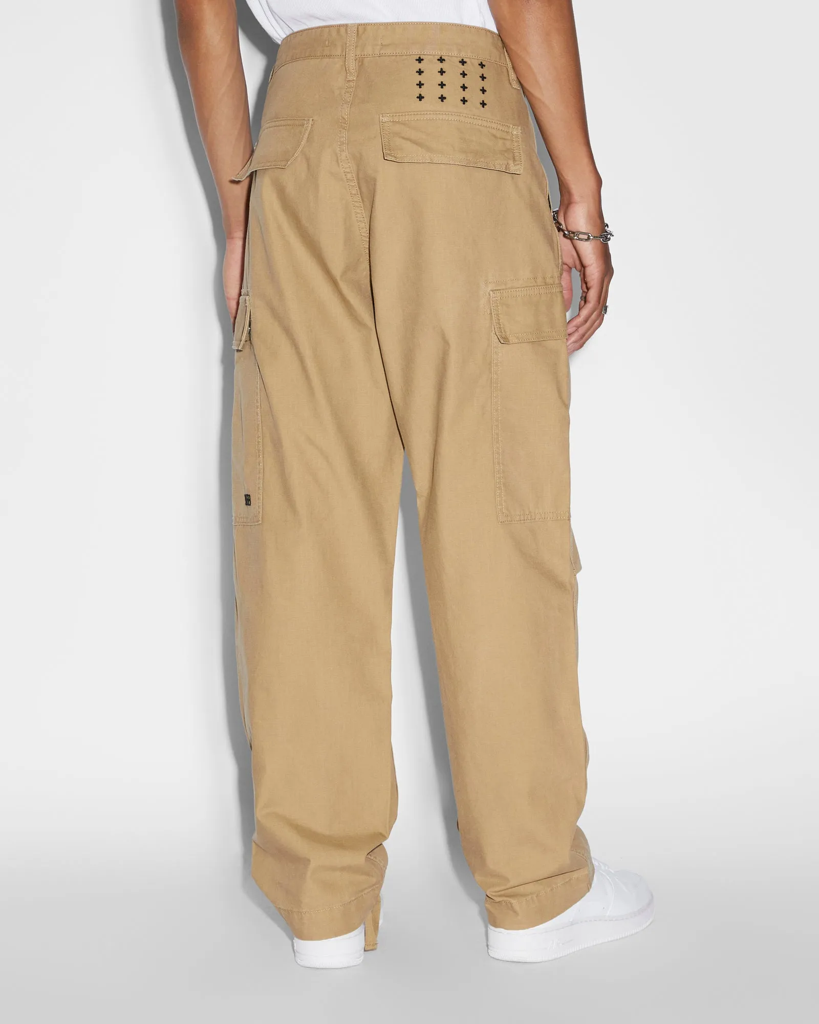 Reinforced Knees Sustainable Fabric FUGITIVE CARGO PANT DARK TAN Office Style