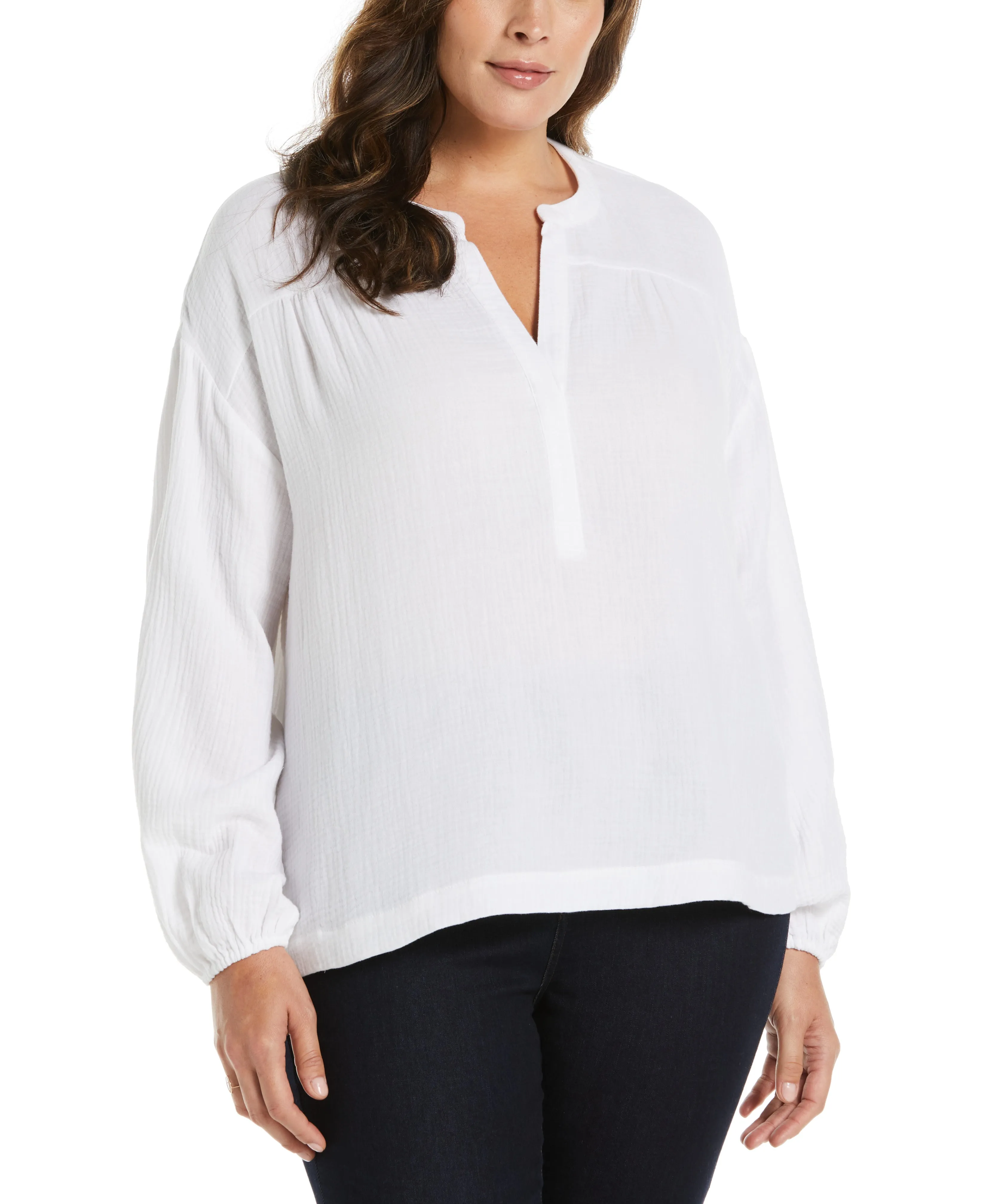 Plus Size Solid Gauze Top Winter Wardrobe Hypoallergenic Textile