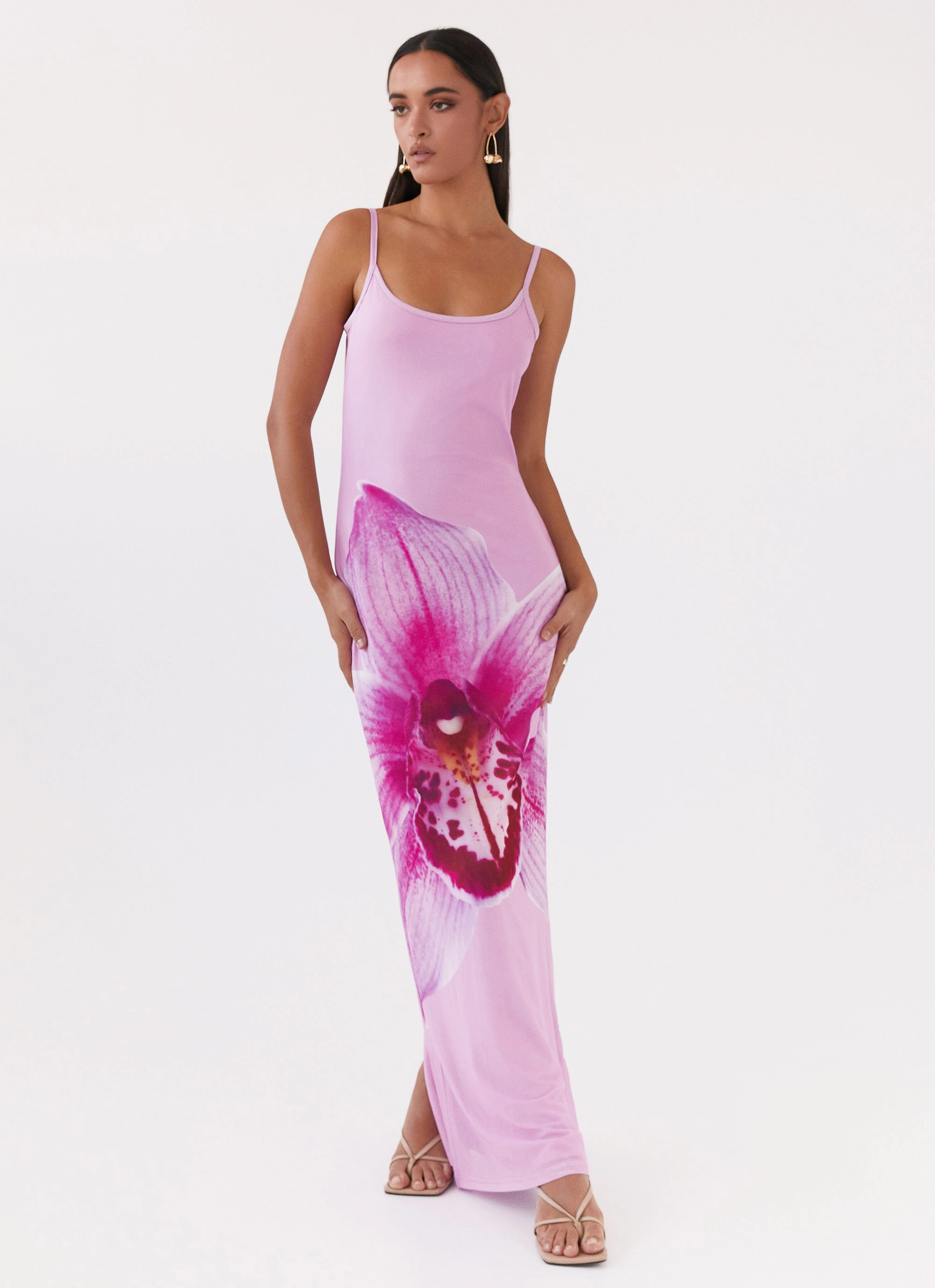 Bad News Mesh Maxi Dress - Pink Magnolia Soft Fit Wear Refined Line