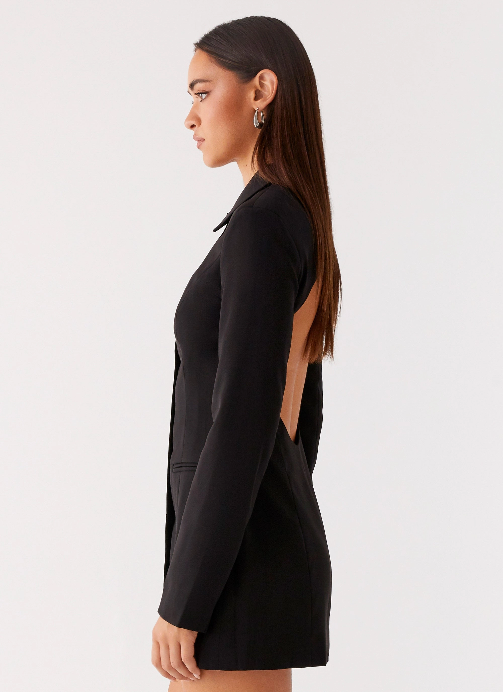 Airy Comfort Memphis Blazer Mini Dress - Black