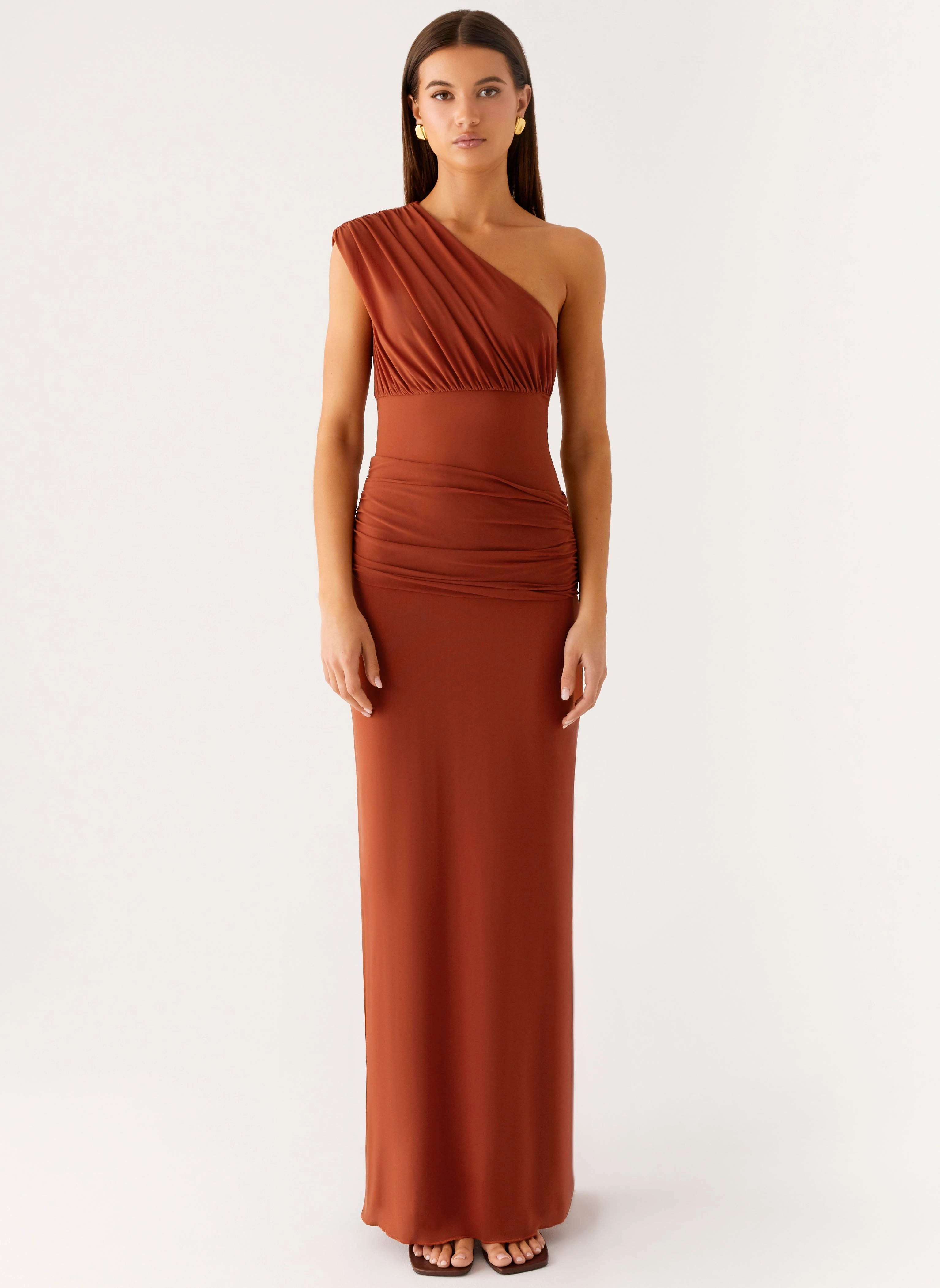 Glimmer Maxi Dress - Rust boho vibe Flattering Design