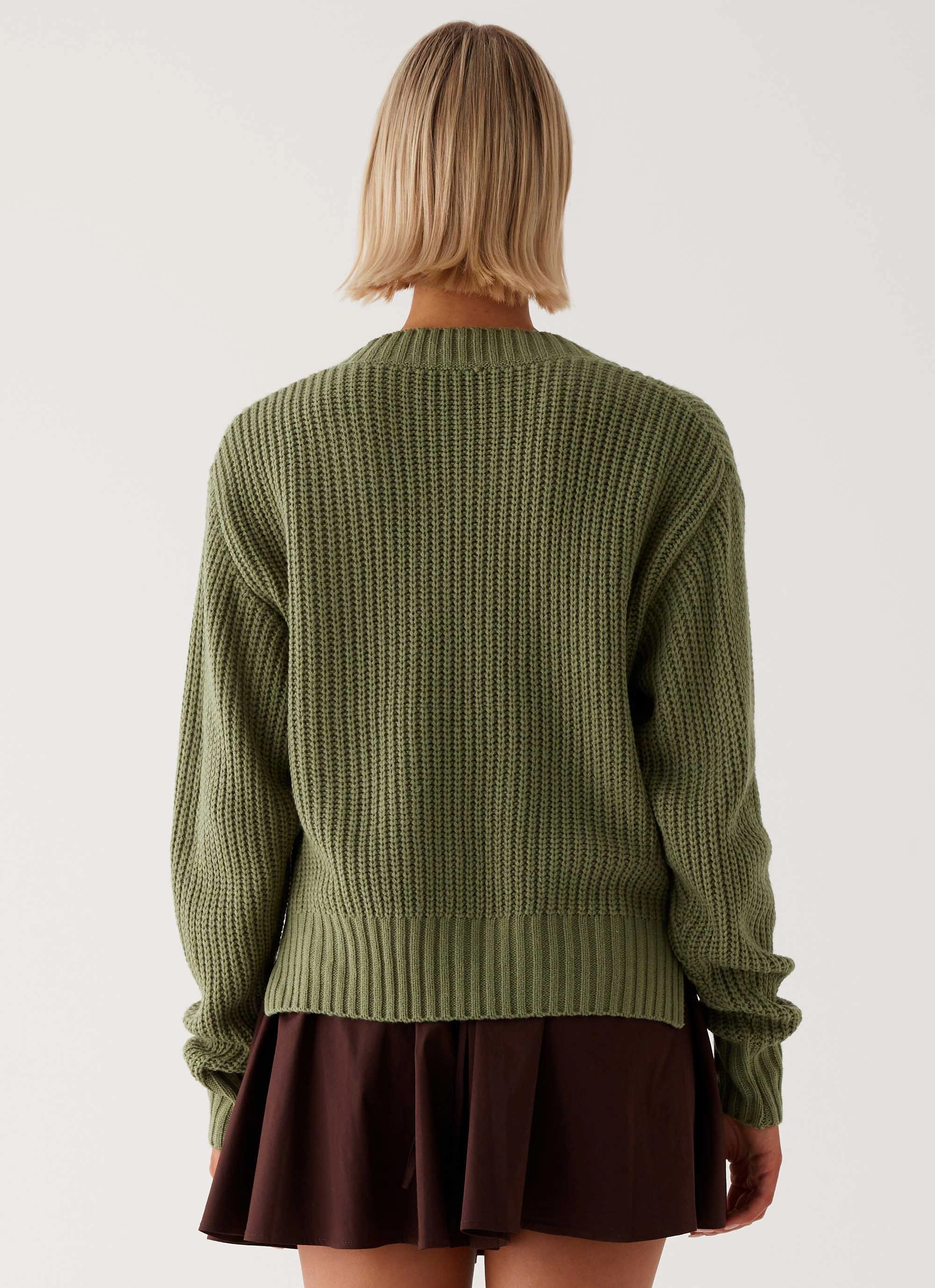 Stripe Look Jenson Sweater - Khaki