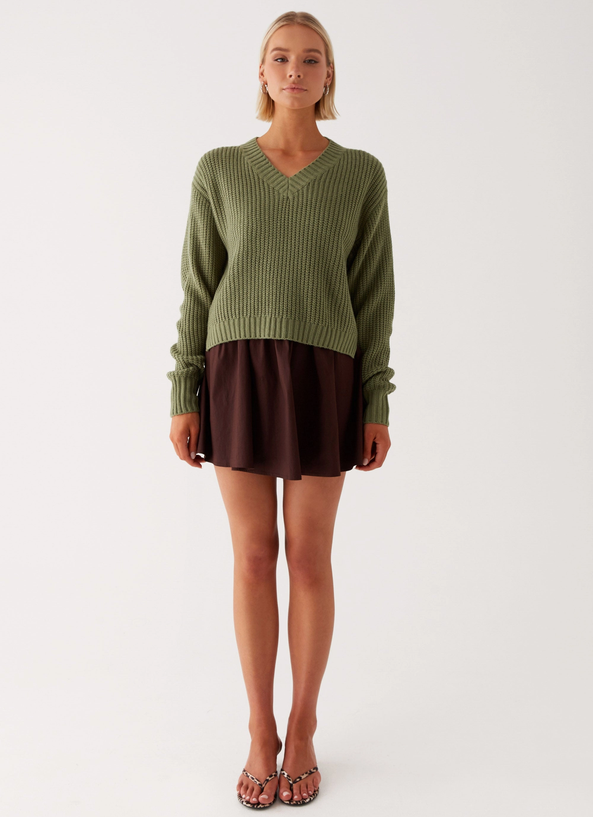 Modular Layering Layered Look Jenson Sweater - Khaki
