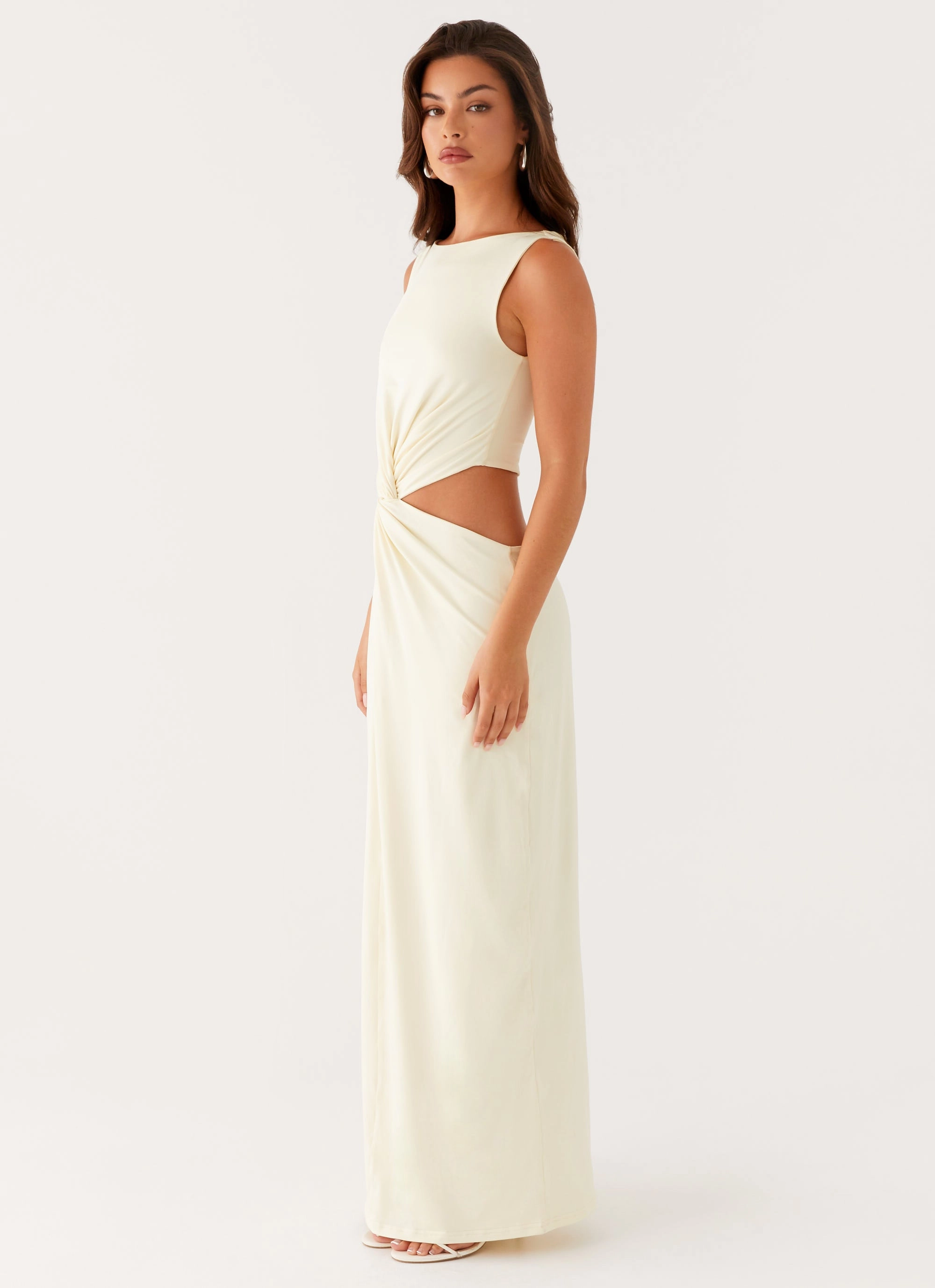 Lilabelle Twist Maxi Dress - Yellow Flattering Layers