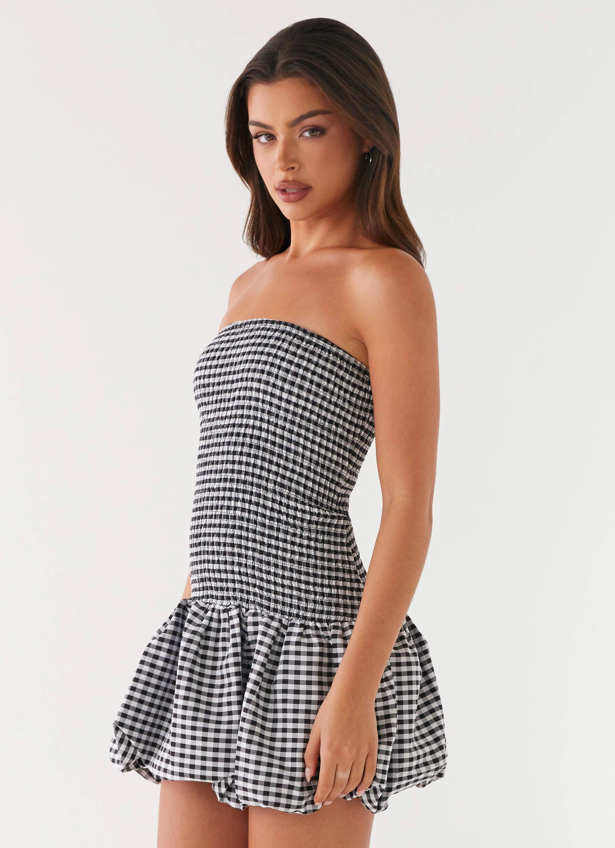 Soft Detail Perfect Comfort Wear Martell Mini Dress - Black Gingham