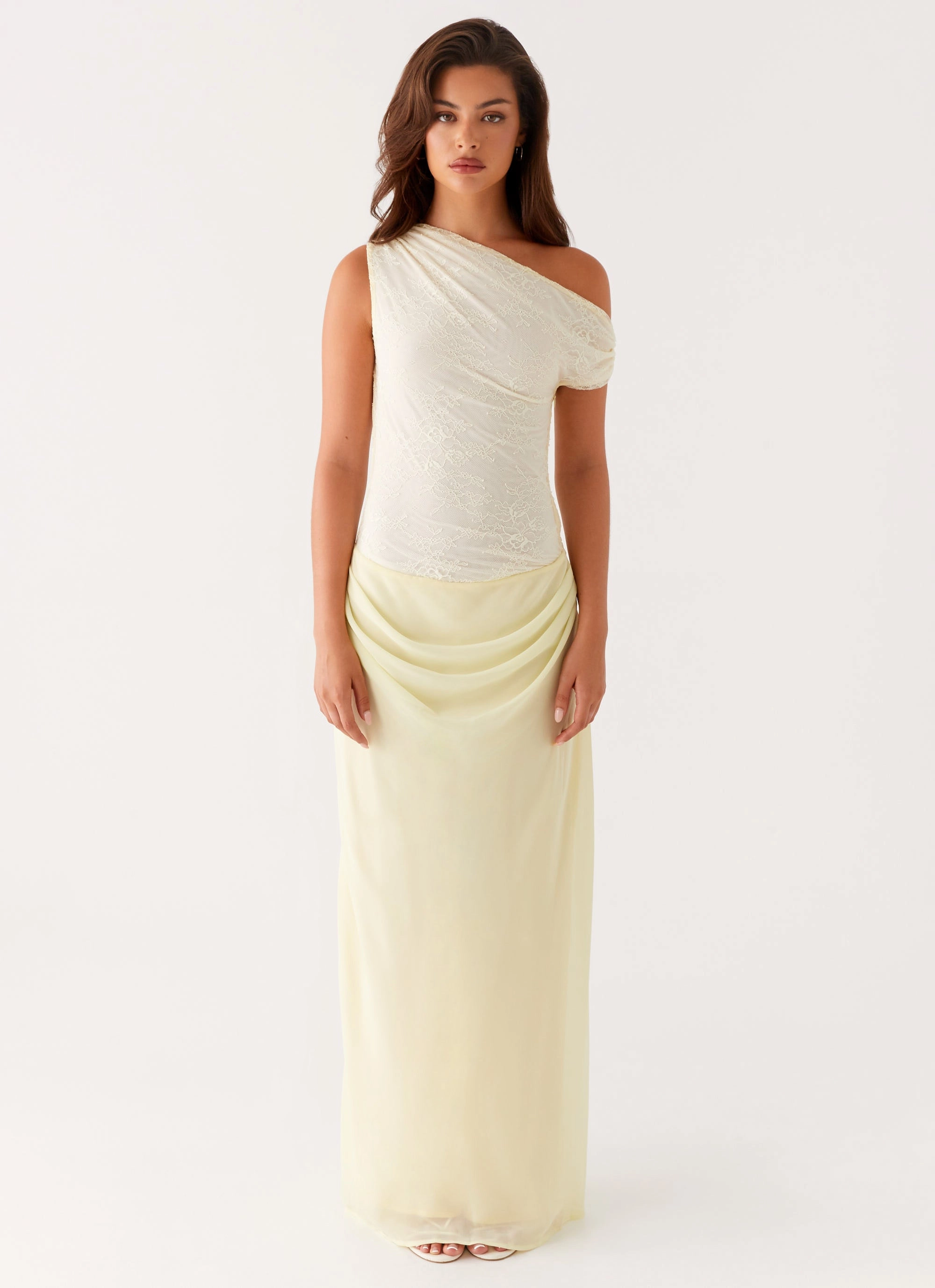Lili Maxi Dress - Yellow Statement-Print