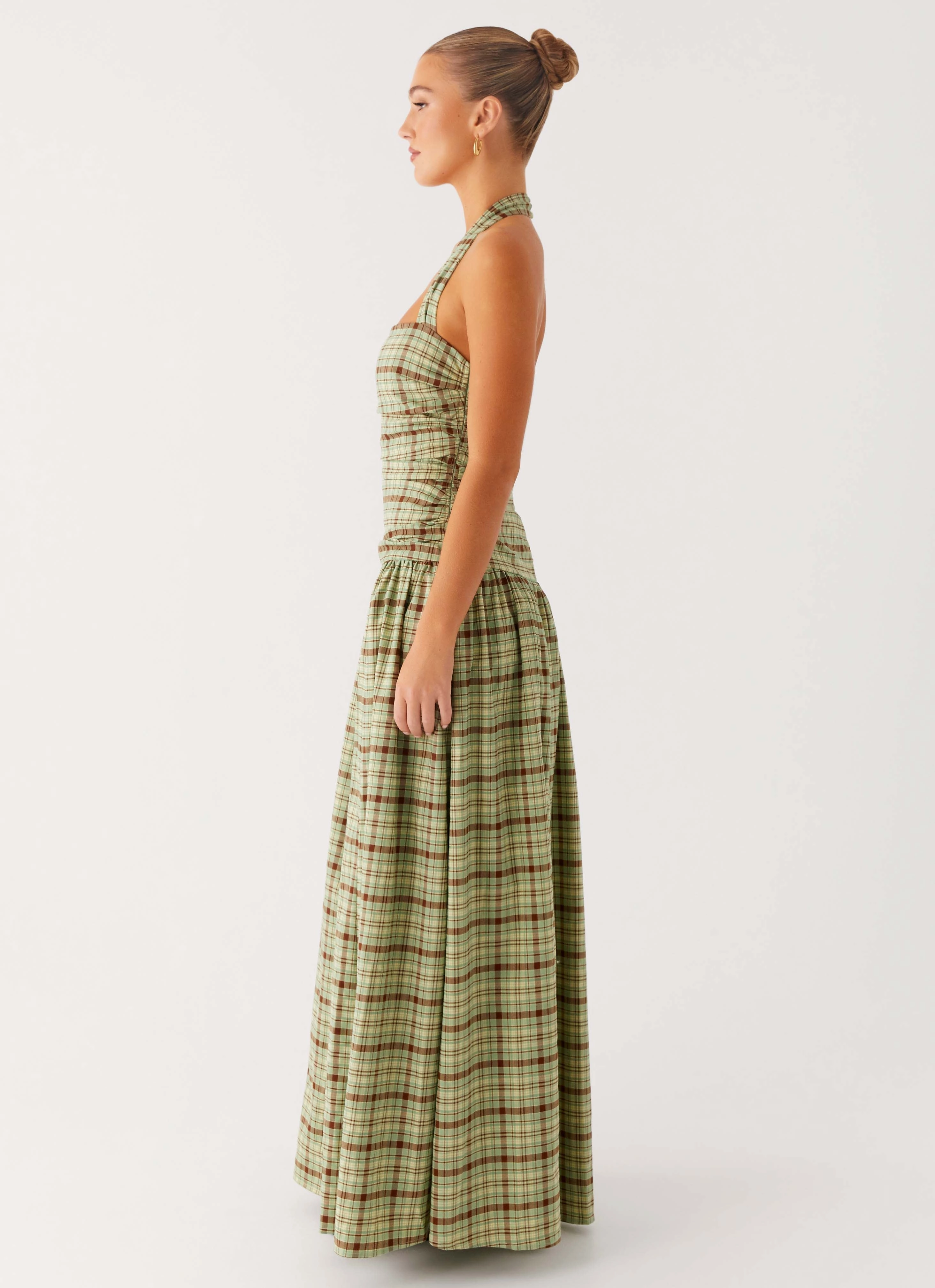Timeless Touch Lilith Maxi Dress - Forest Plaid