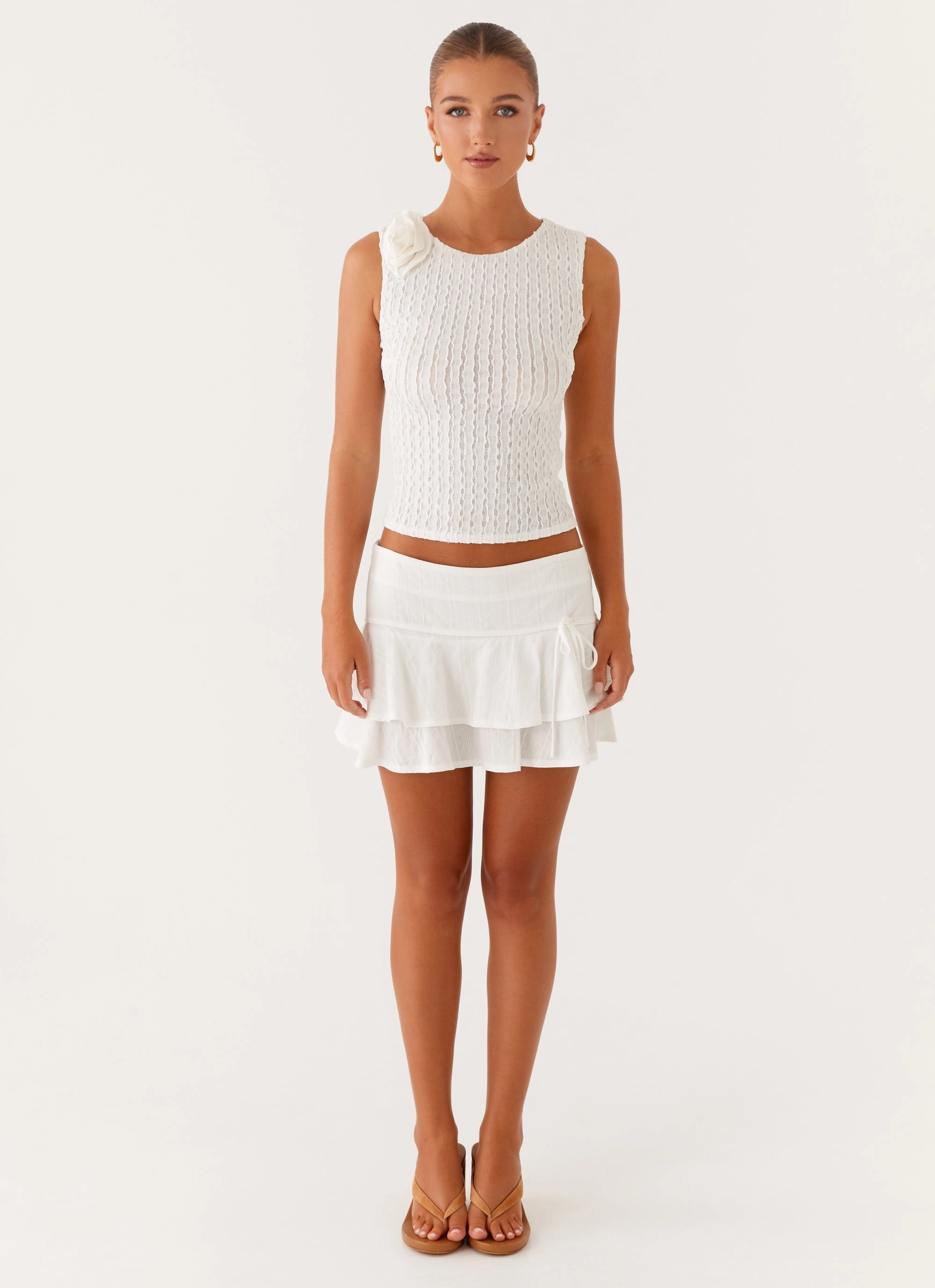 Minimalist fashion Classic Fit Lisbon Mini Skirt - White