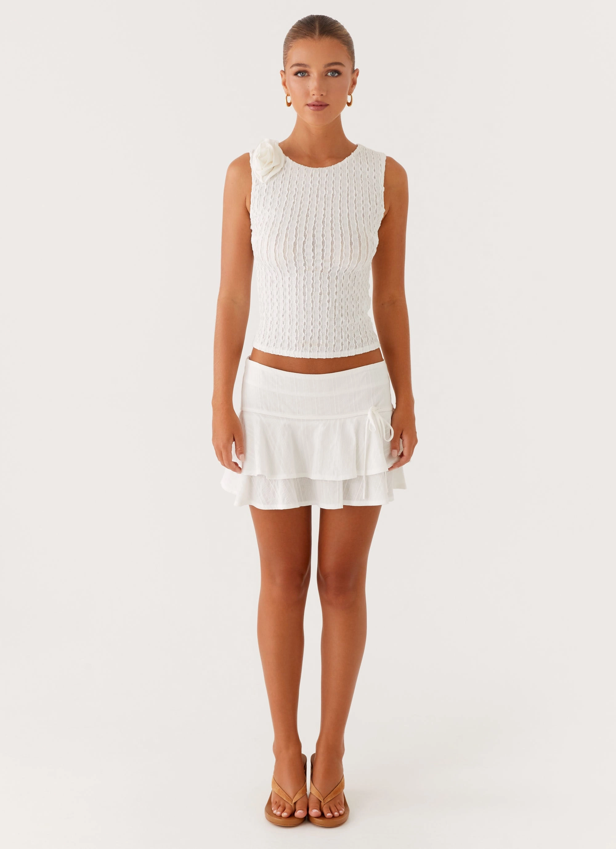 Lisbon Mini Skirt - White Travel Influence