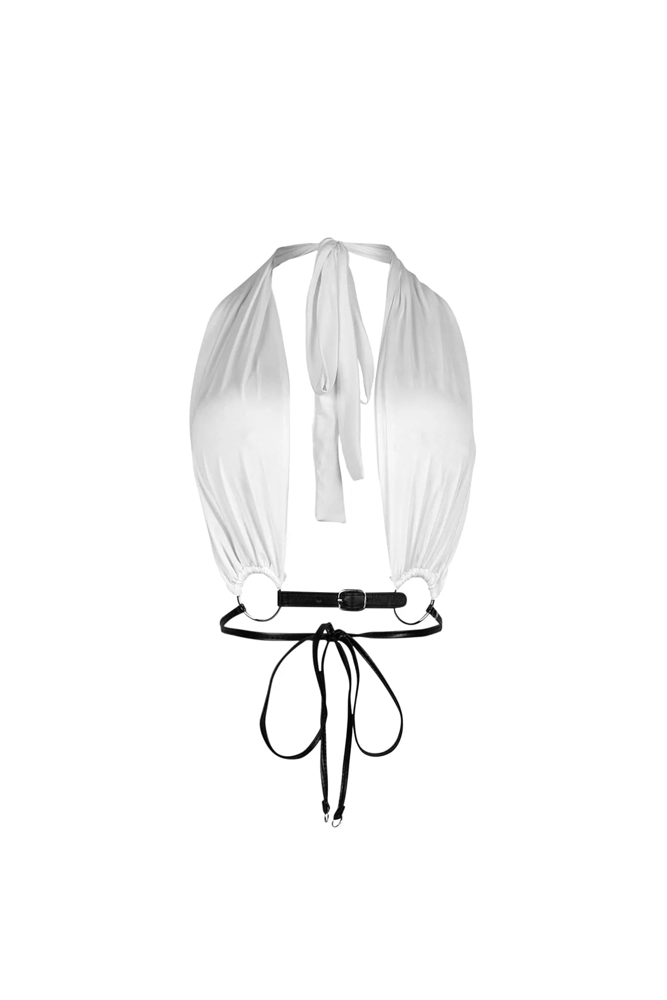 Hypoallergenic Fiber Locked in Leather Strap Halter Top Soft Touch Inner Lining