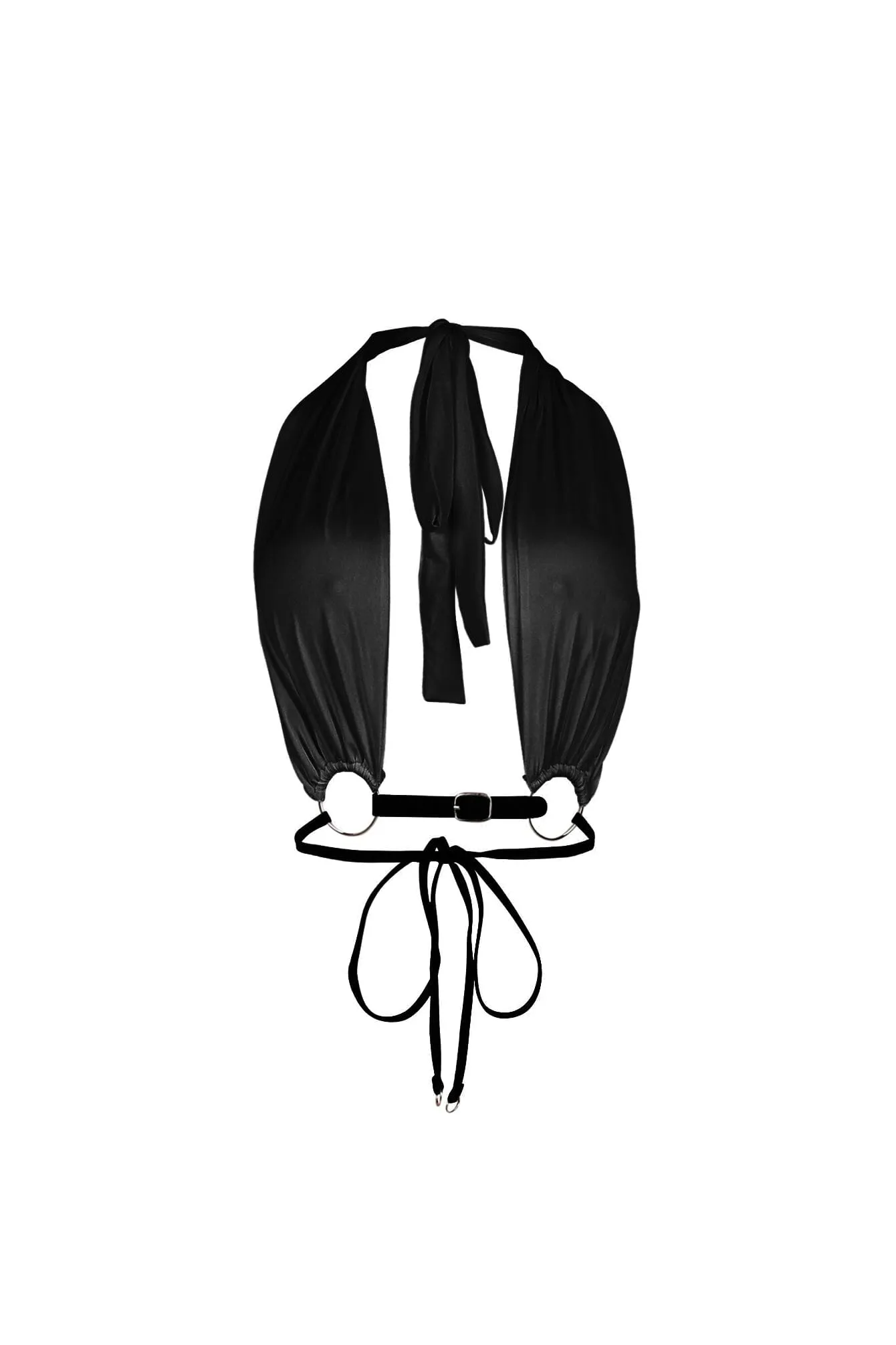 Locked in Leather Strap Halter Top Soft Touch Inner Lining PunctureResistantReinforcement