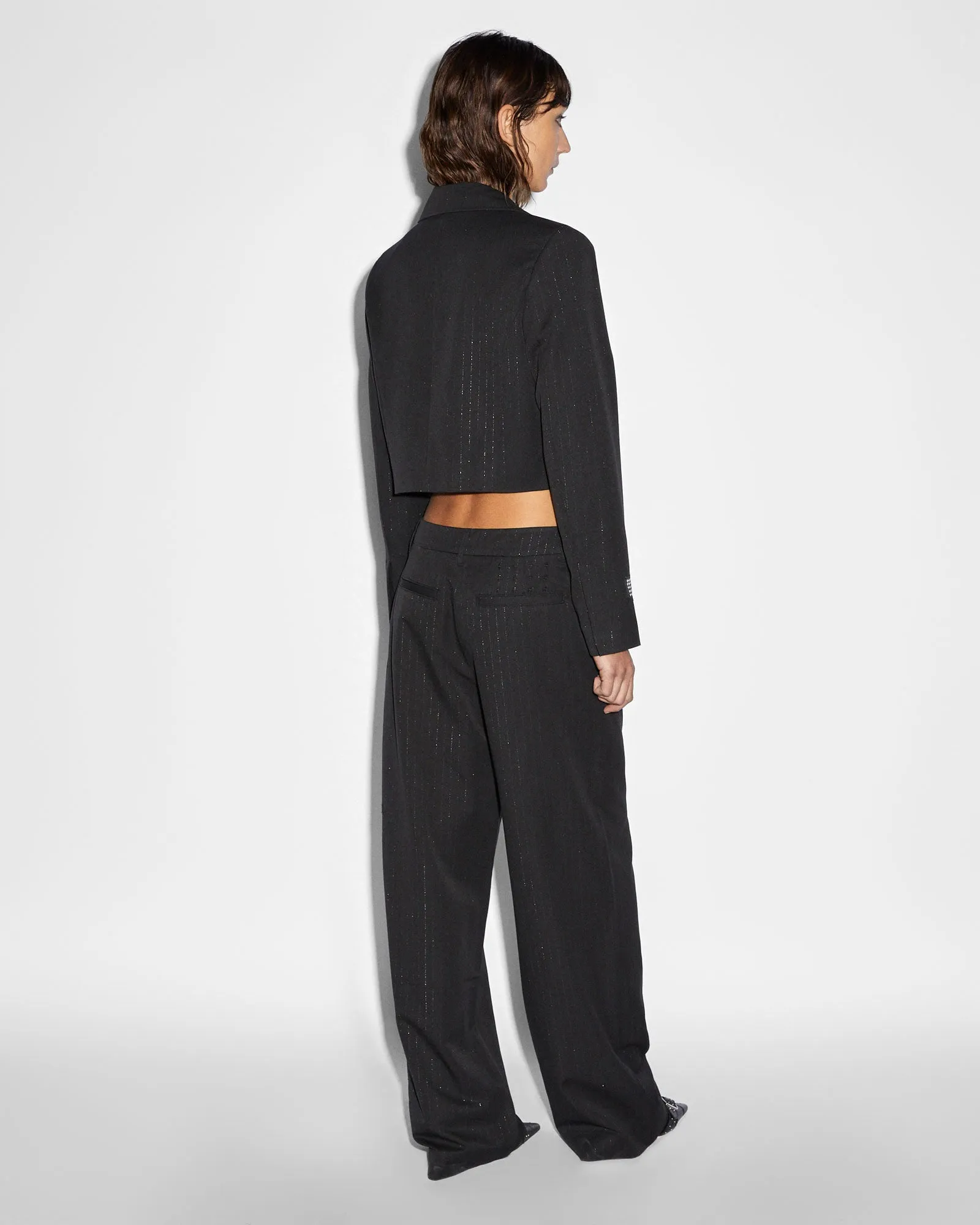 LONDON CROP BLAZER PINSTRIPE Fashion Active Produce