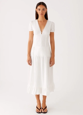 Sculpted Fit London Midi Dress - White