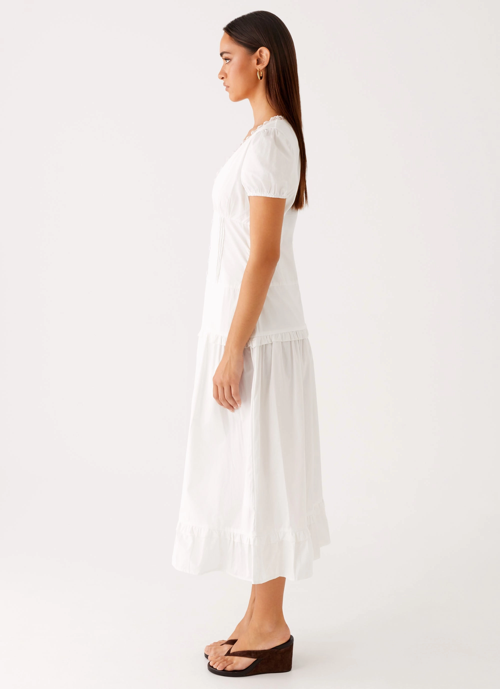 London Midi Dress - White Sleek Flex