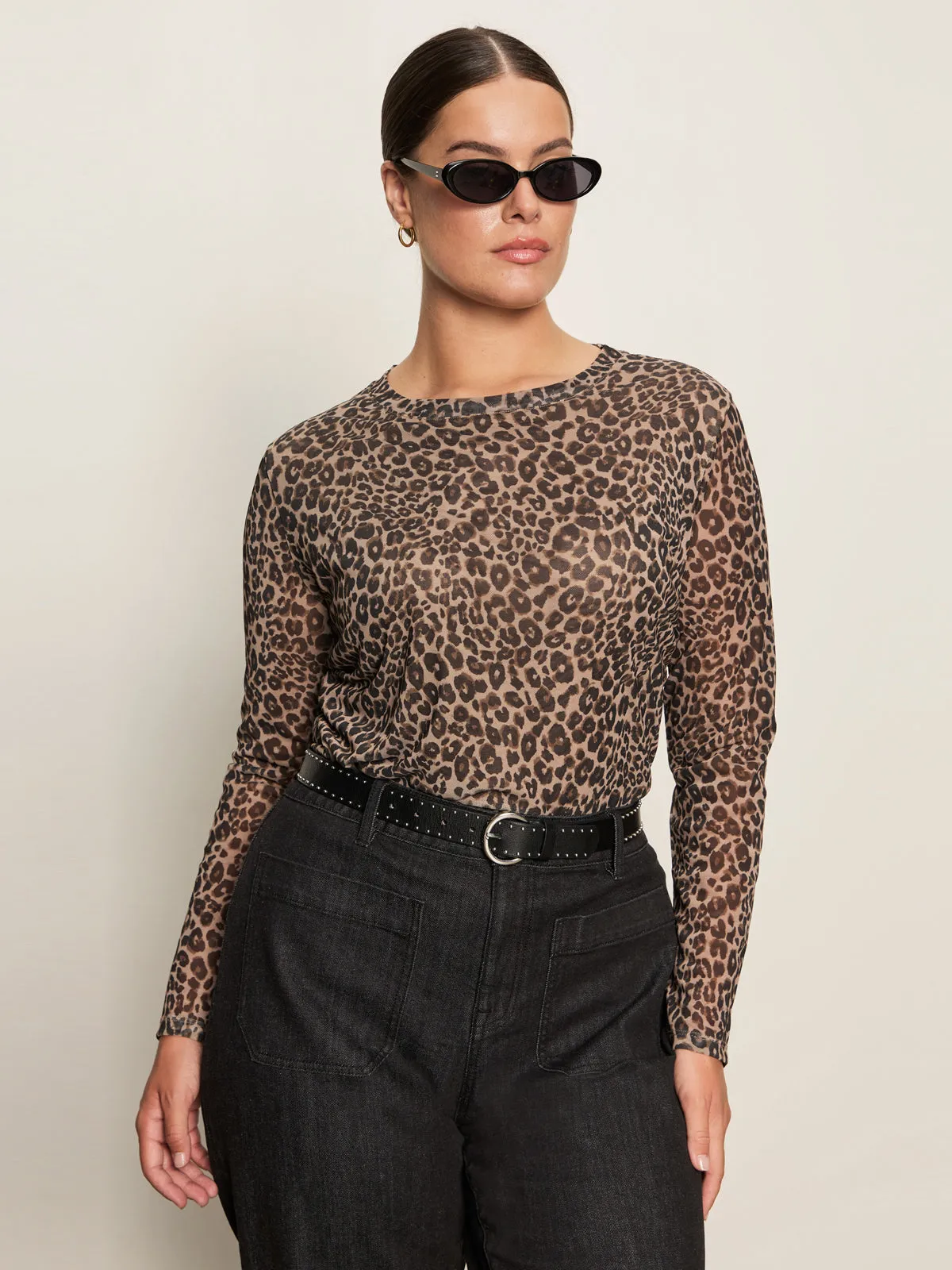 GarmentWashedFinish Long Sleeve Perfect Mesh Tee French Kitty Extended Sizing