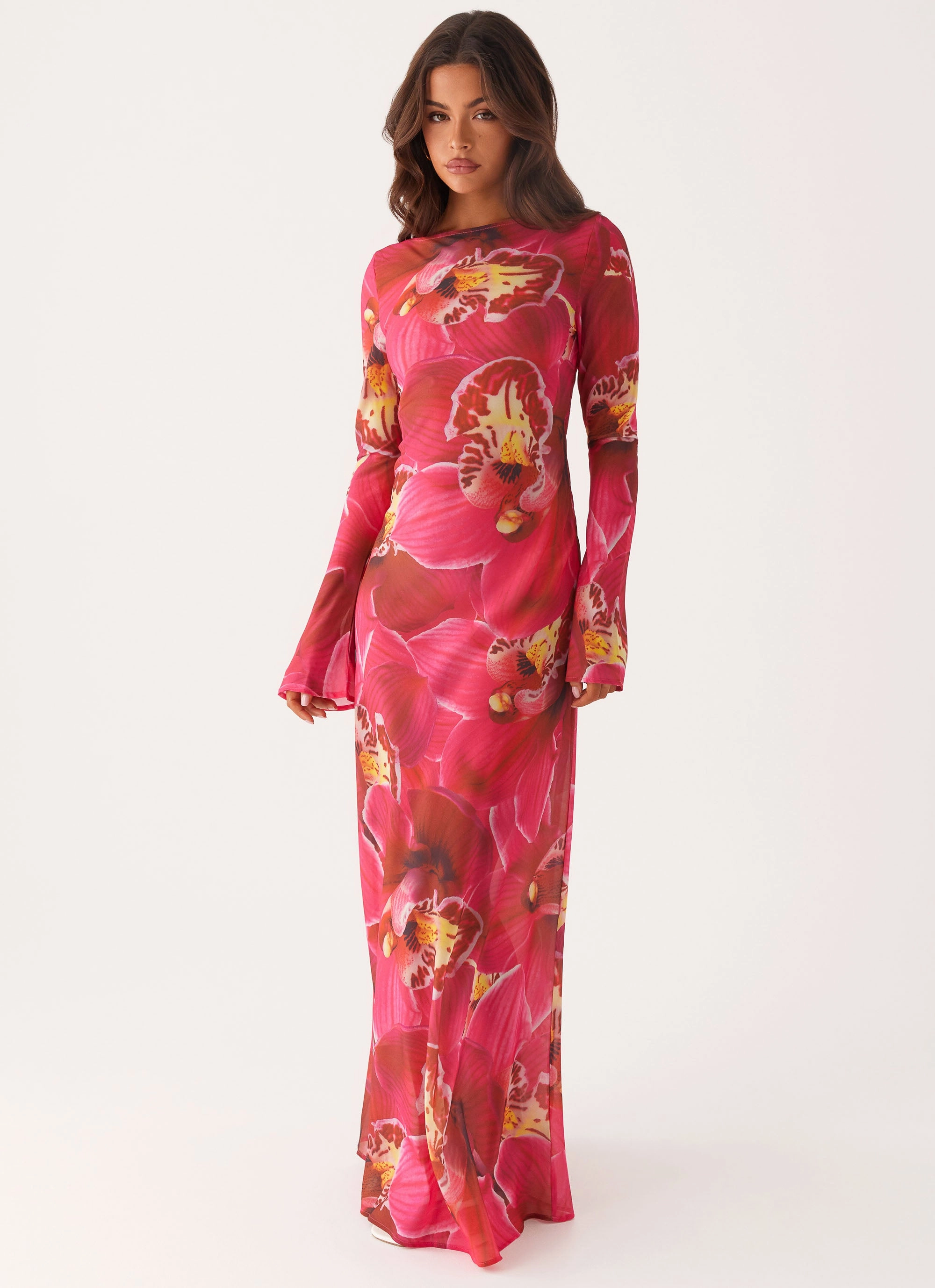 Lorde Maxi Dress - Orchid Pink Scalloped-Edge