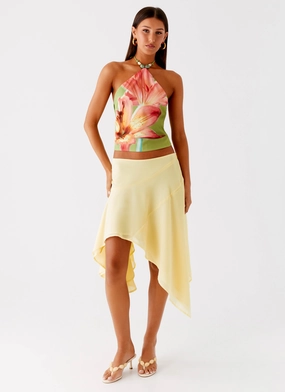 Loreta Beaded Tie Back Top - Jungle Floral Comfortable Cut