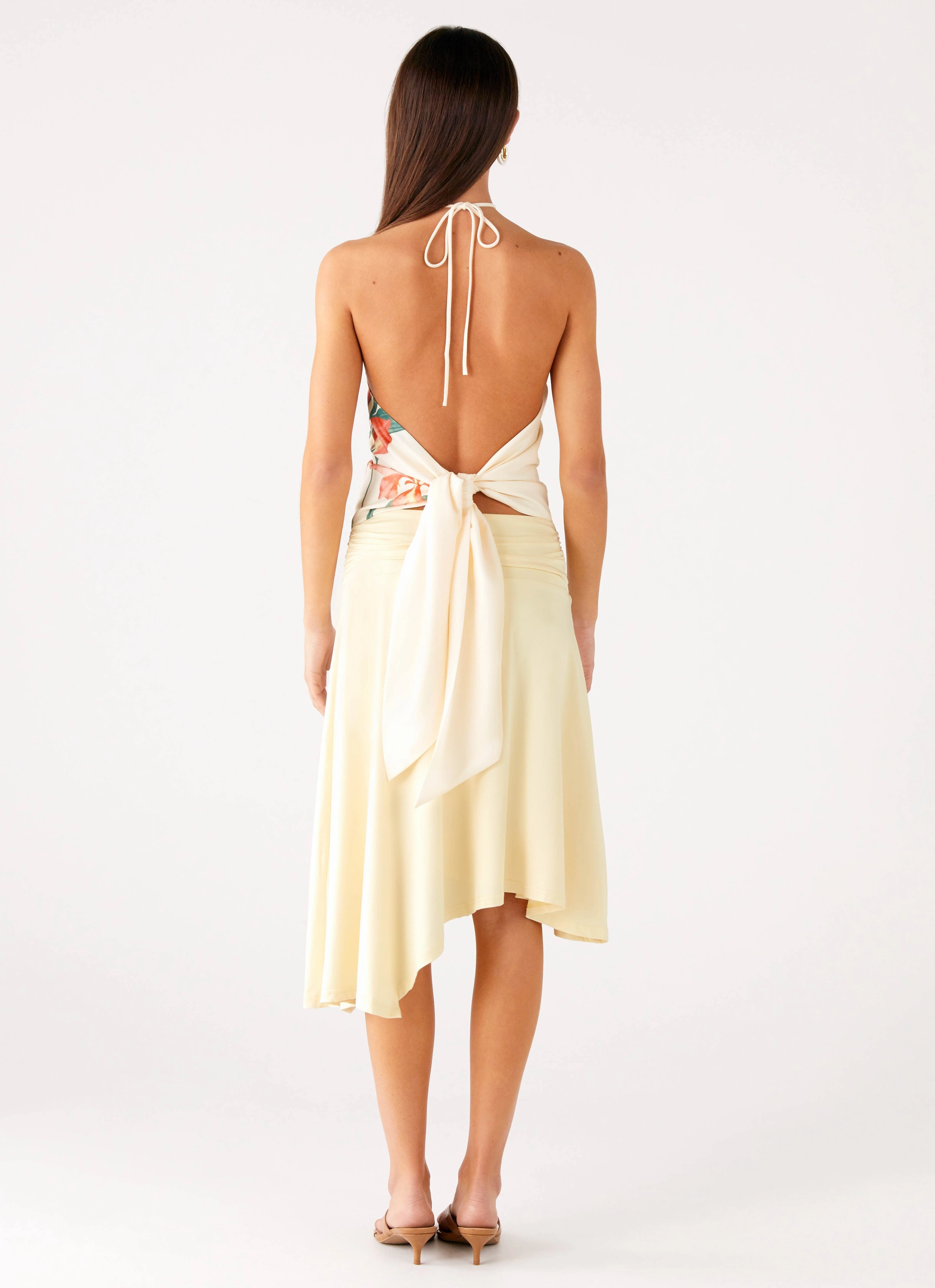 Loreta Beaded Tie Back Top - Siena Floral Button Down Collar