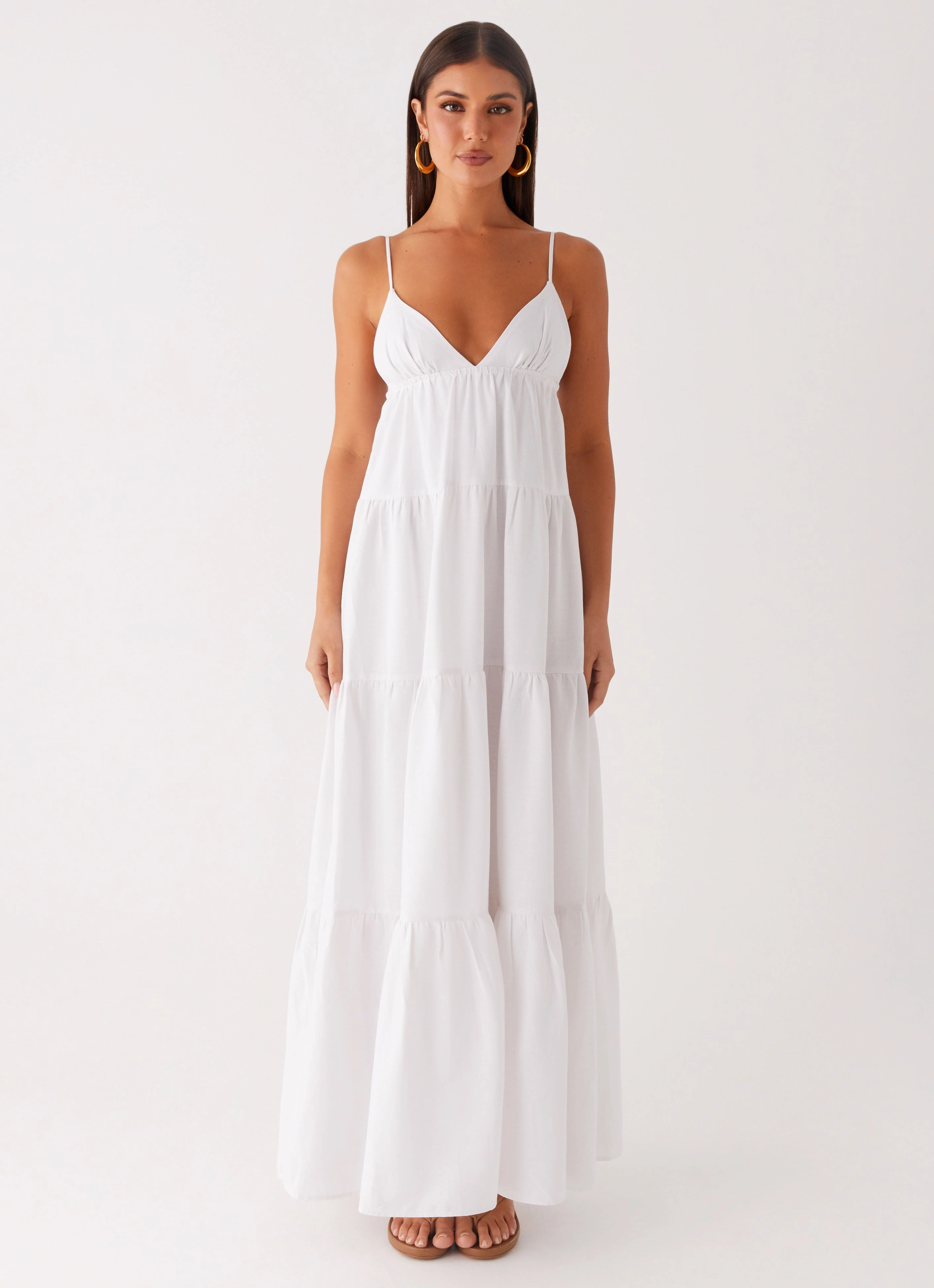 Perfect Design Lotty Linen Maxi Dress - White
