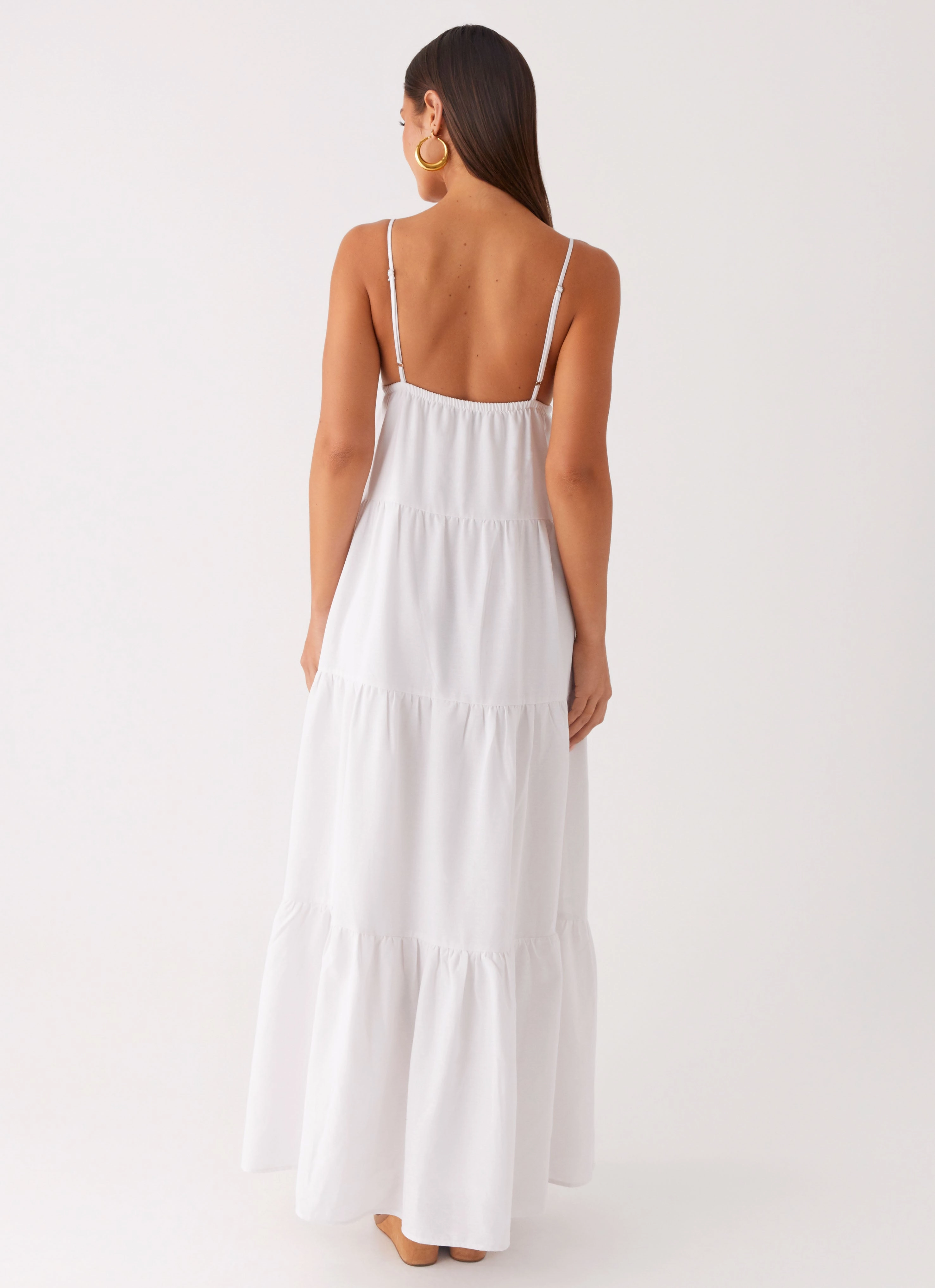 Lotty Linen Maxi Dress - White Lawn Soft Easy Pick